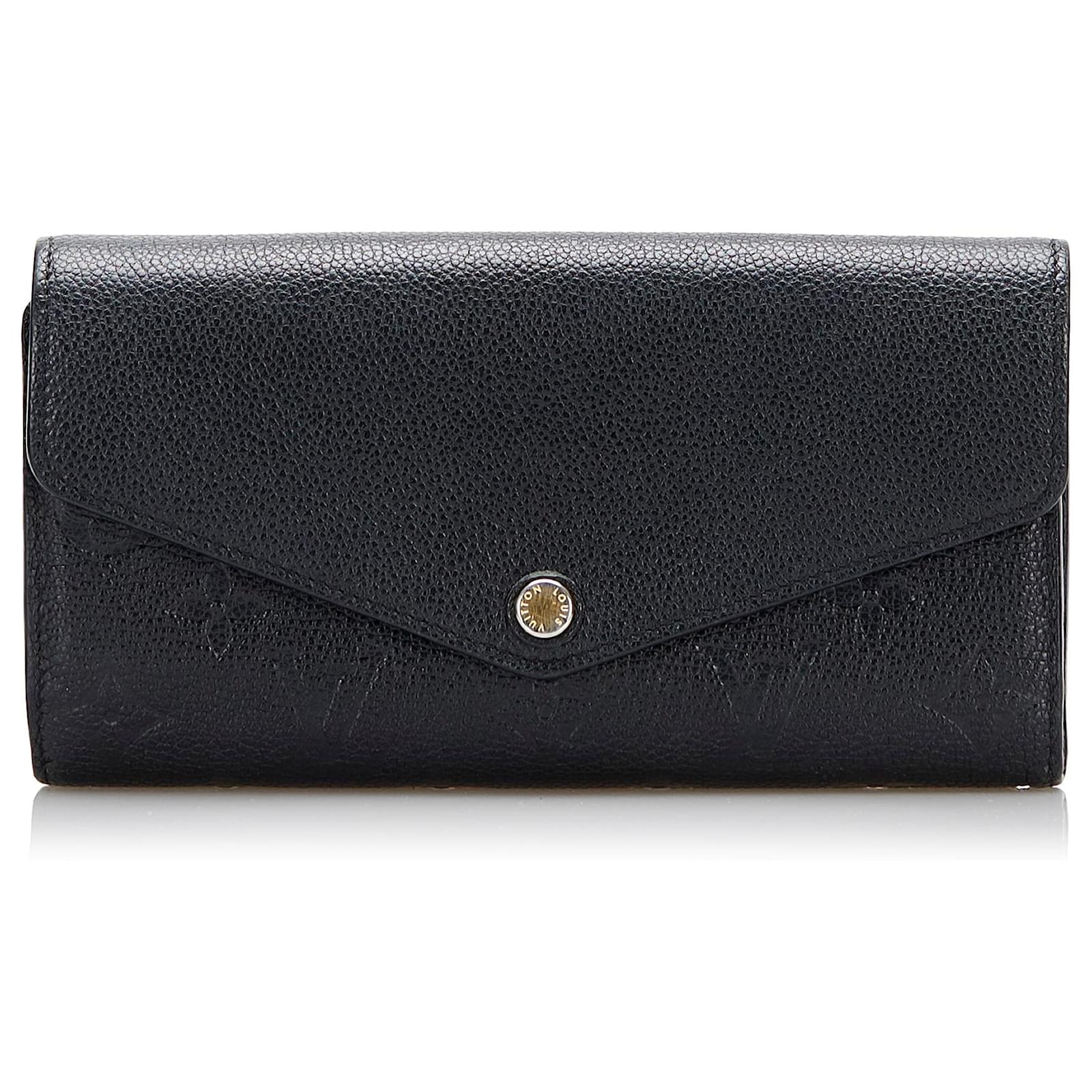 Louis Vuitton Black Monogram Empreinte Sarah Wallet Leather ref.762633 ...