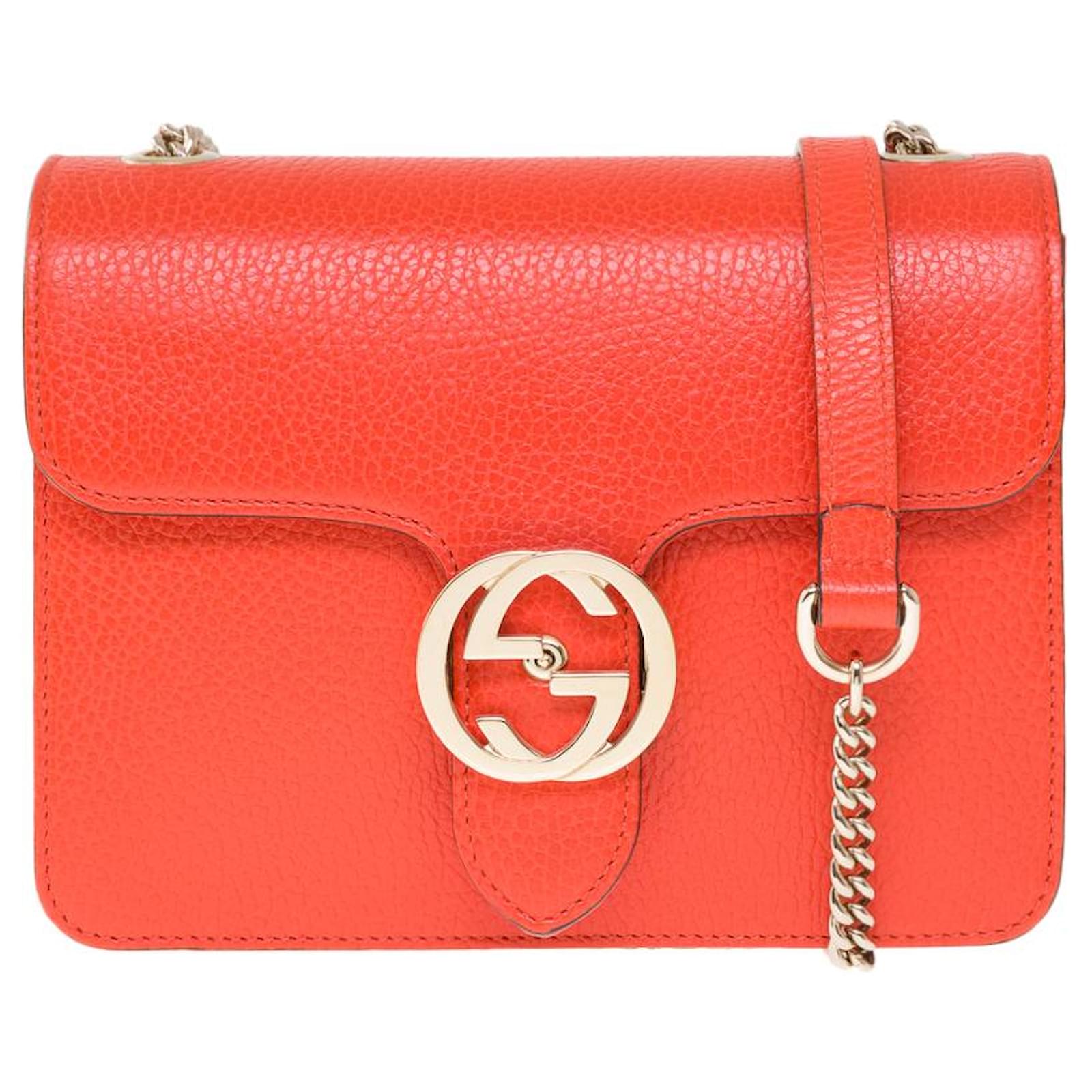Gucci Interlocking G Orange Leather ref.763183 Joli Closet