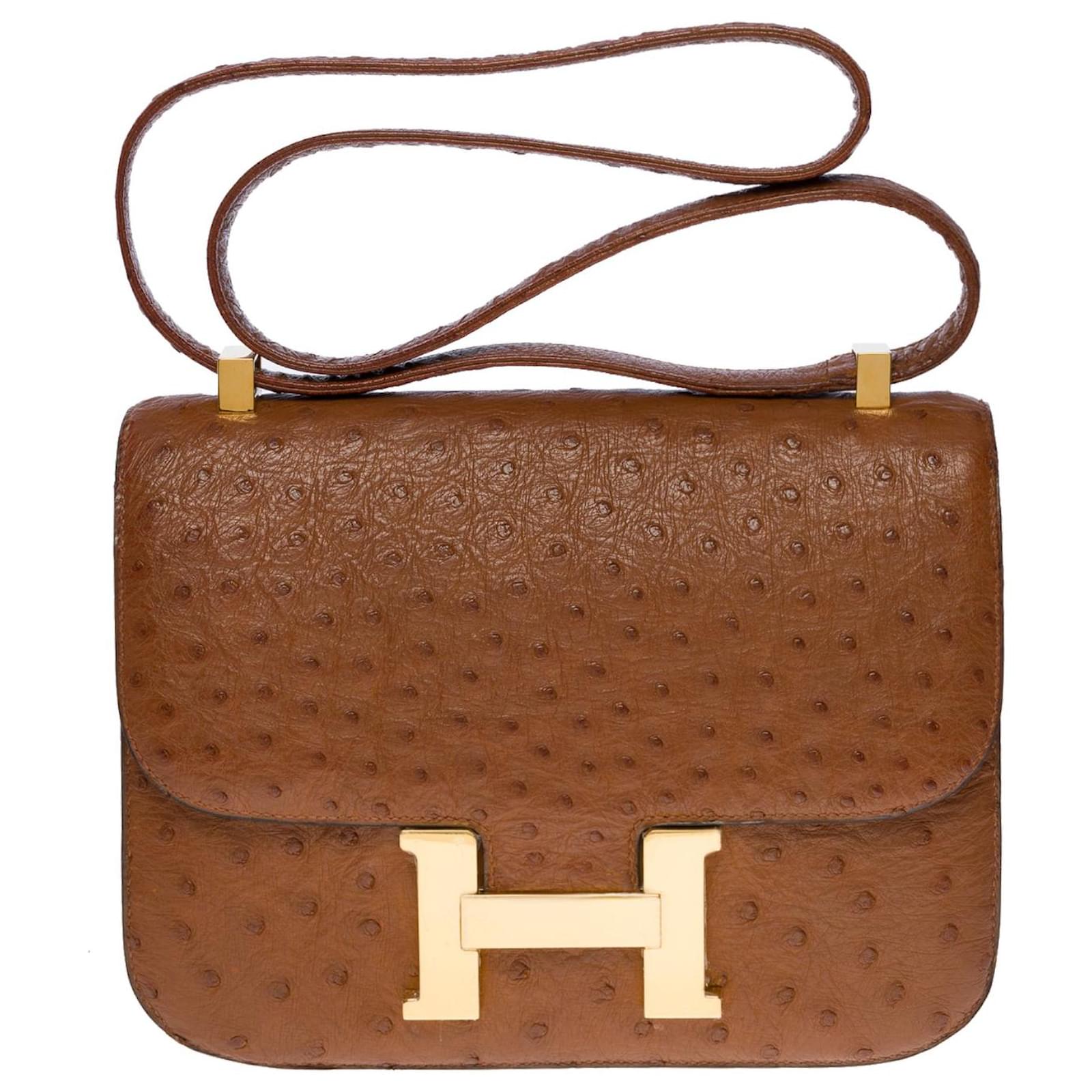 Hermès Exceptional Hermes Constance shoulder bag 23 in Hazelnut