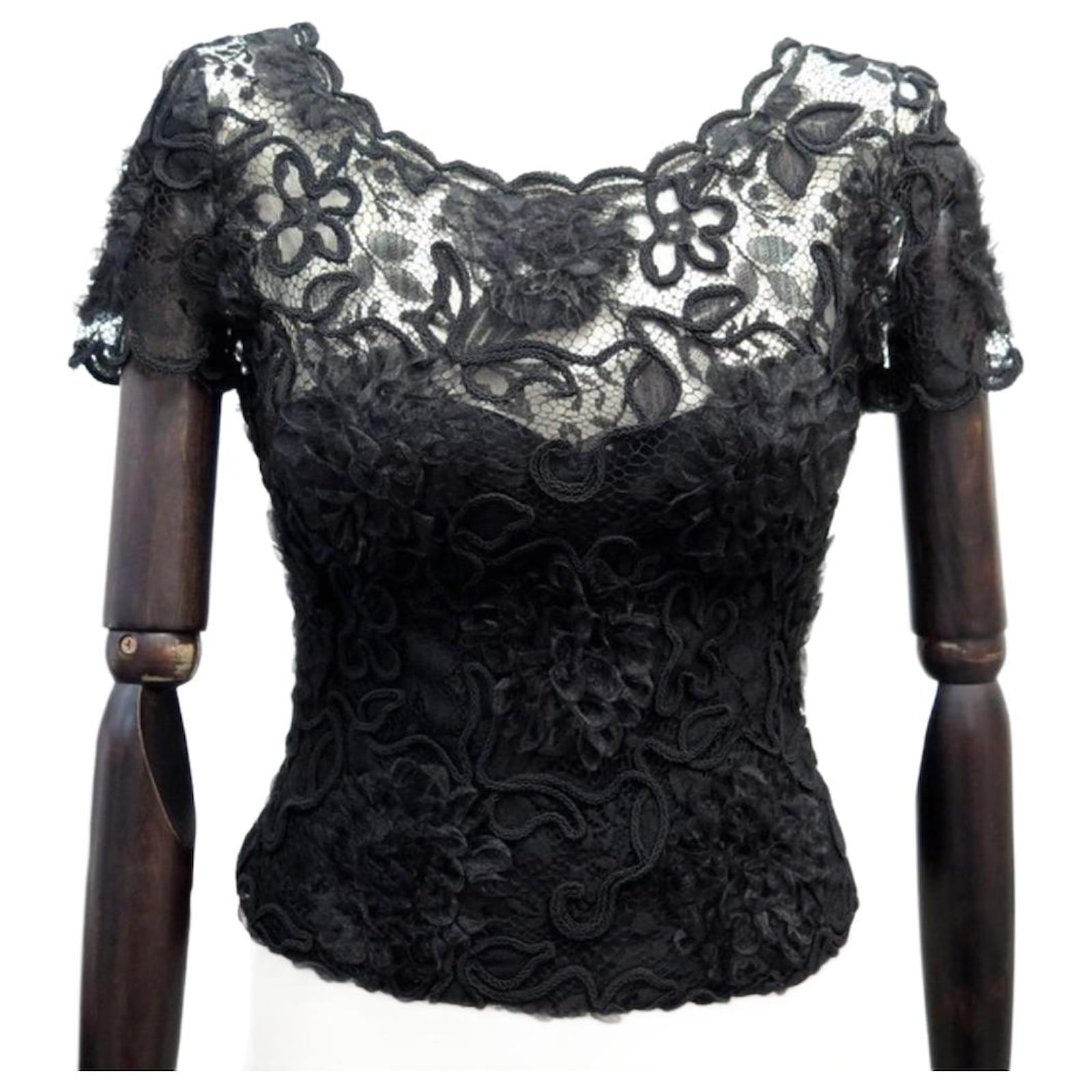 NEW CHANEL BUSTIER TOP WITH FLOWER P05865V04427 M 40 BLACK TOP CAMELIA ...