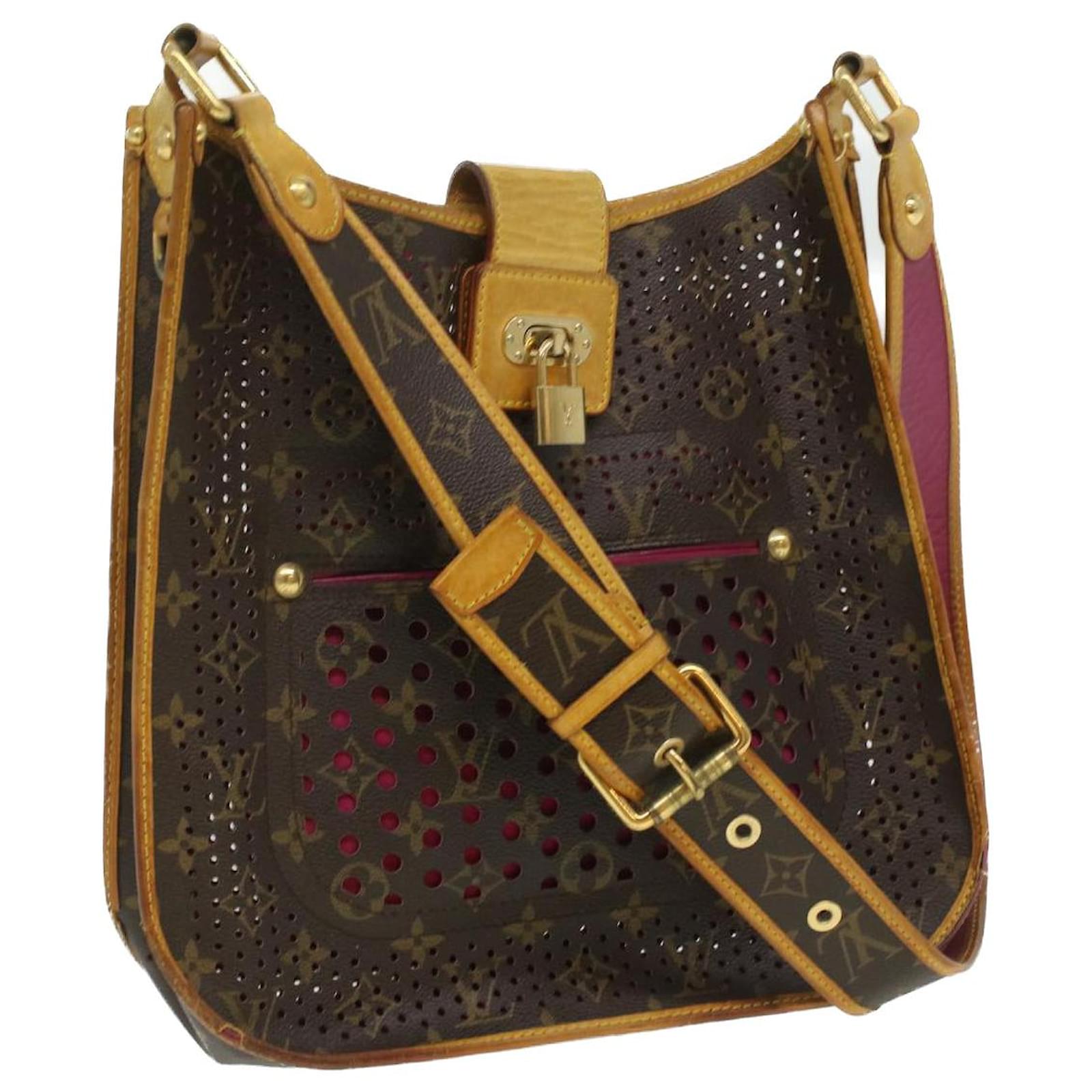 LOUIS VUITTON Monogram Perfo Musette Shoulder Bag Fuchsia M95172 LV Auth  ki2627