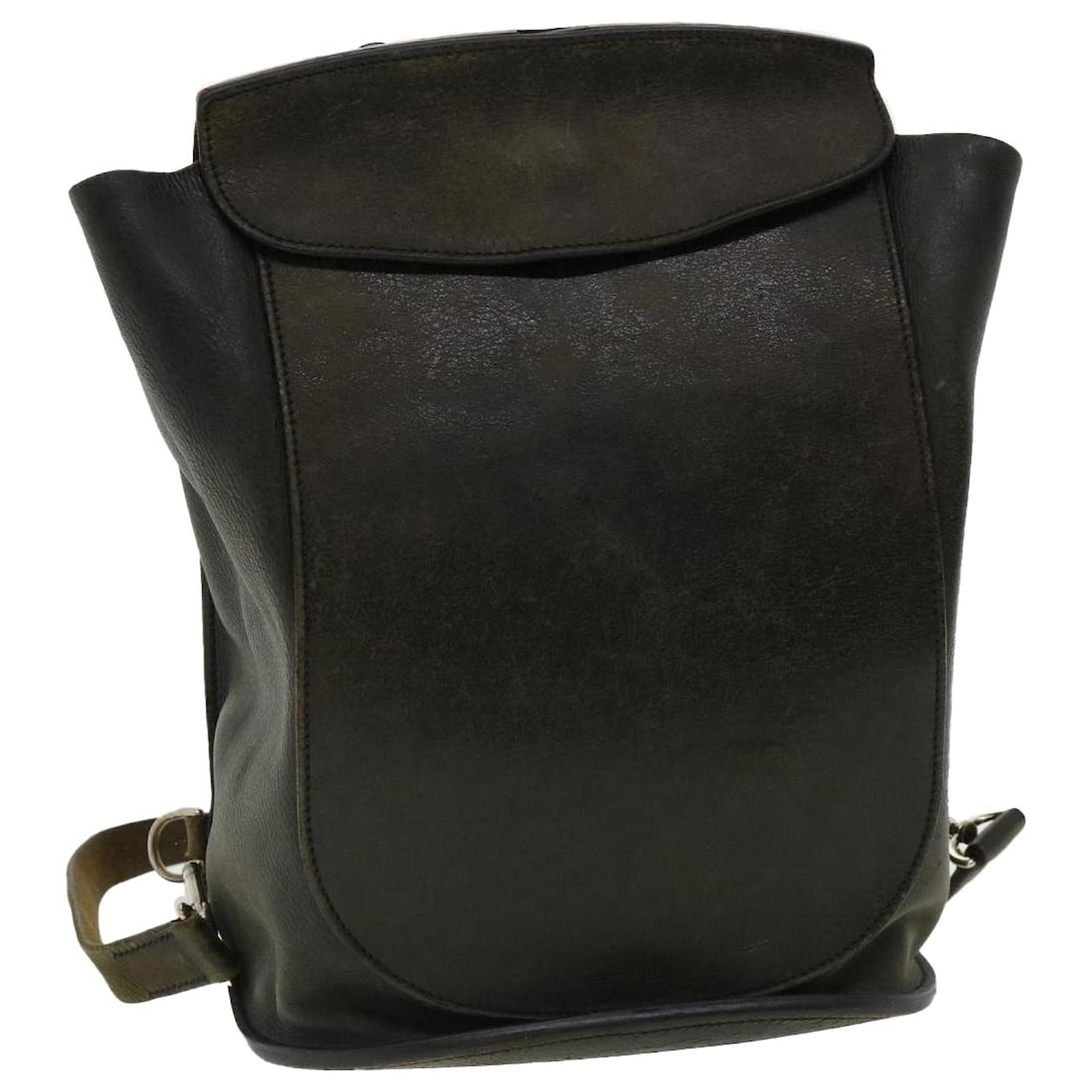 Hermès HERMES Sherpa PM Backpack Leather Black Auth fm1967 ref.765601