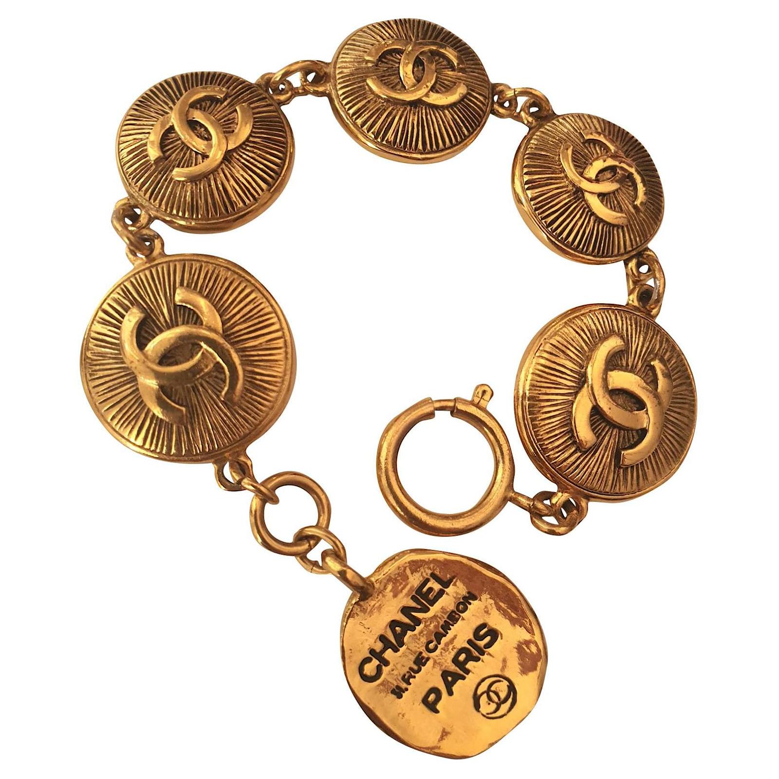 Vintage Chanel turnlock CC bracelet rhinestone | Vintage Five
