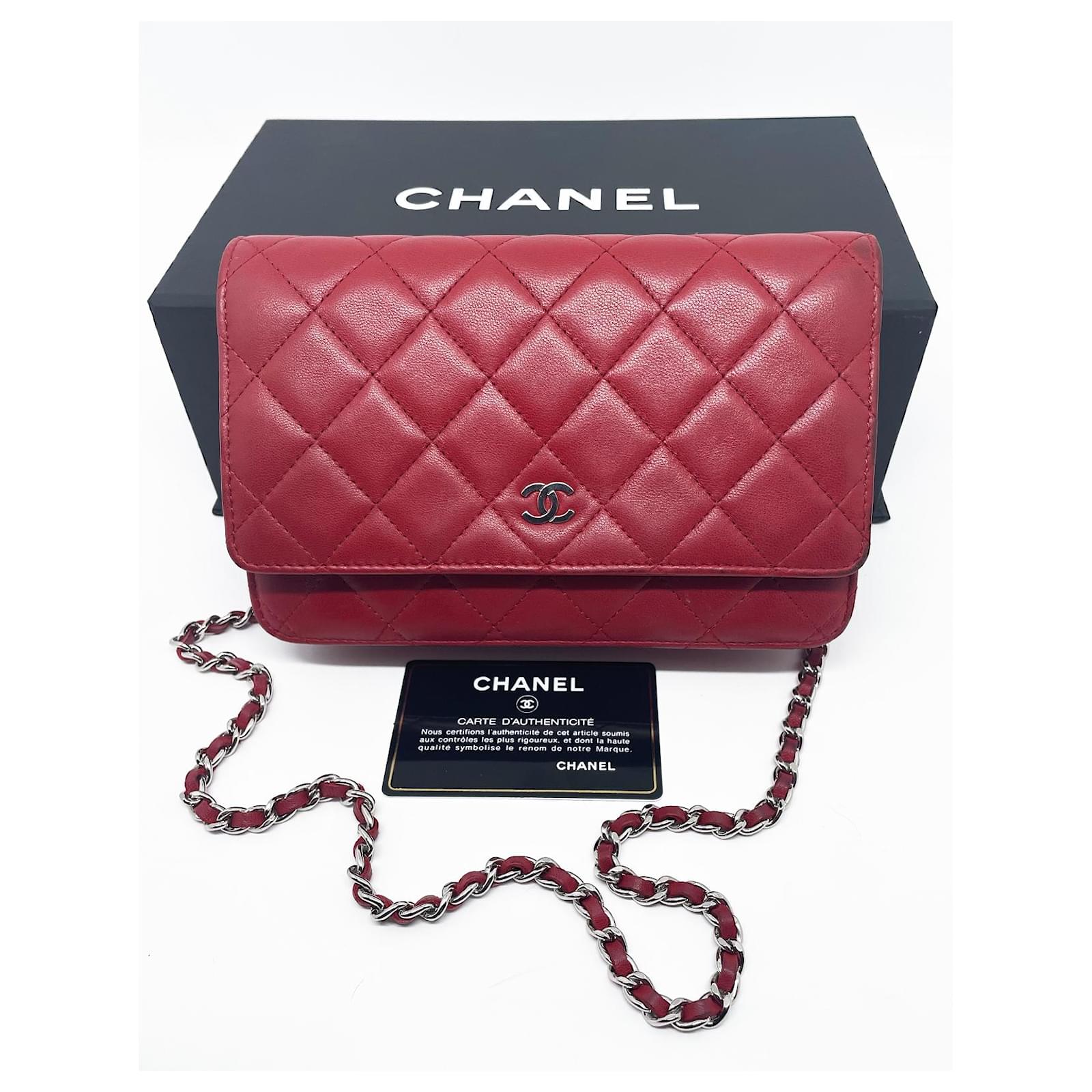 Chanel wallet on chain Red Leather ref.765903 Joli Closet