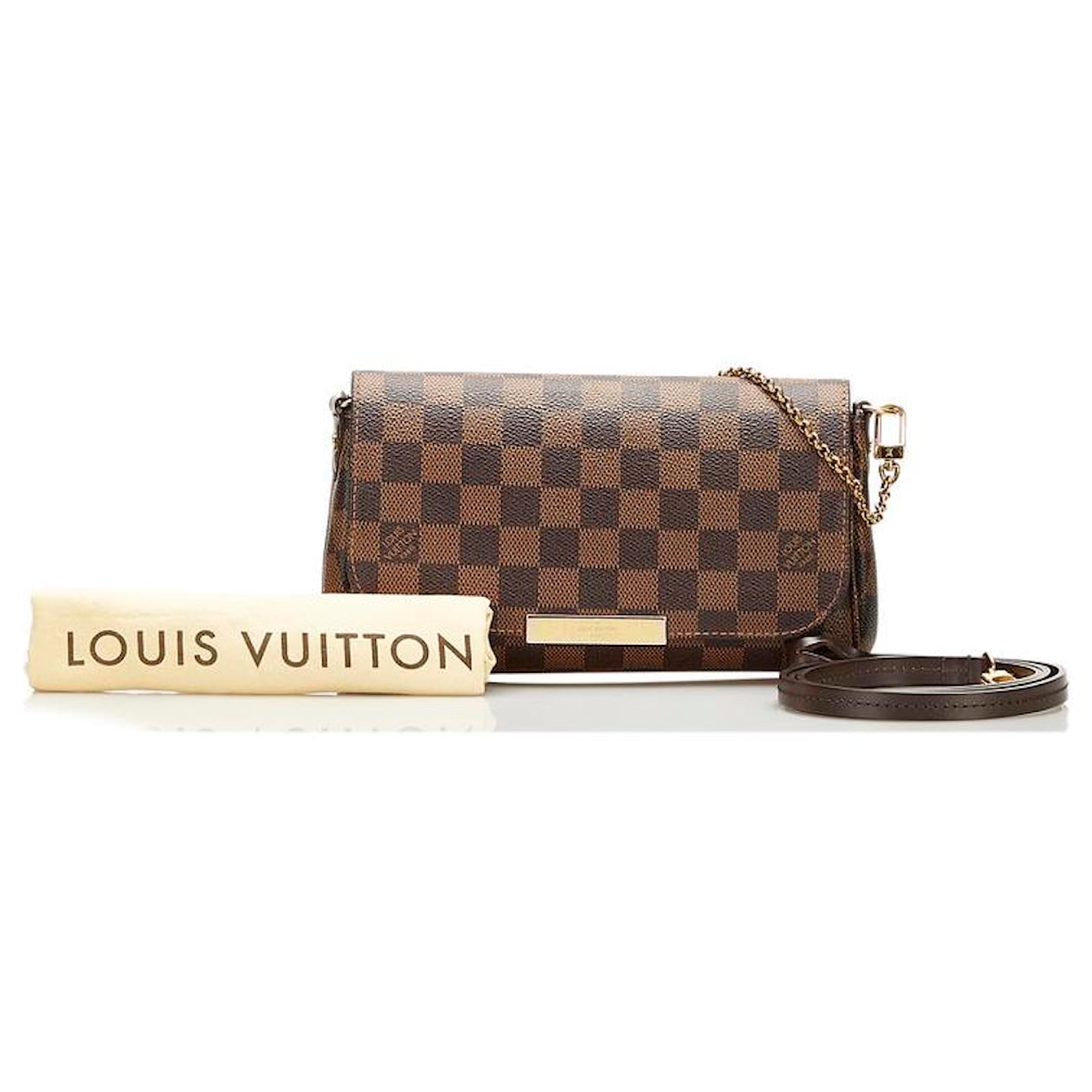 Louis Vuitton Damier Ebene Canvas Favorite PM Bag. - Unique