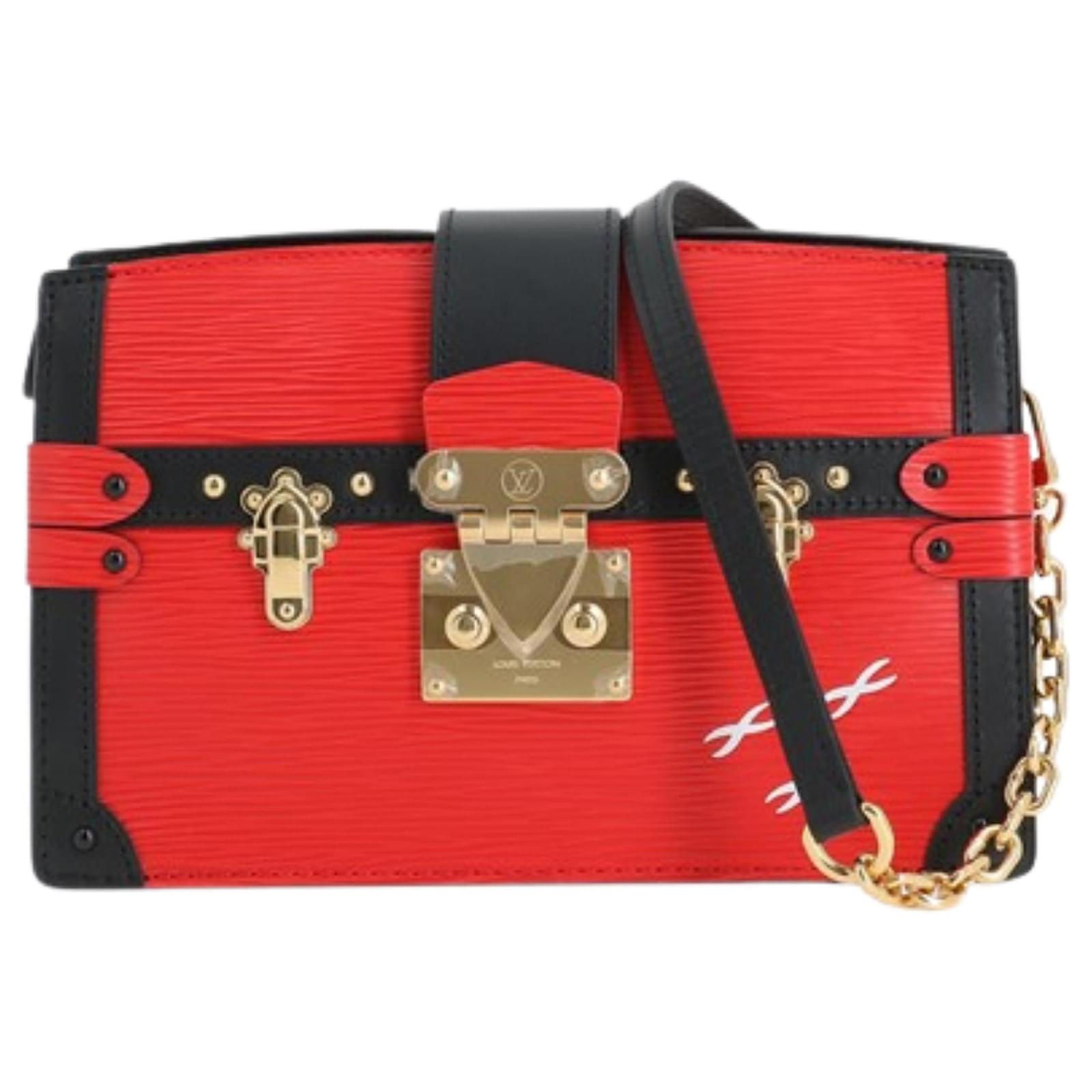 Louis Vuitton Petite Malle Cuir Rouge ref.766900 Joli Closet