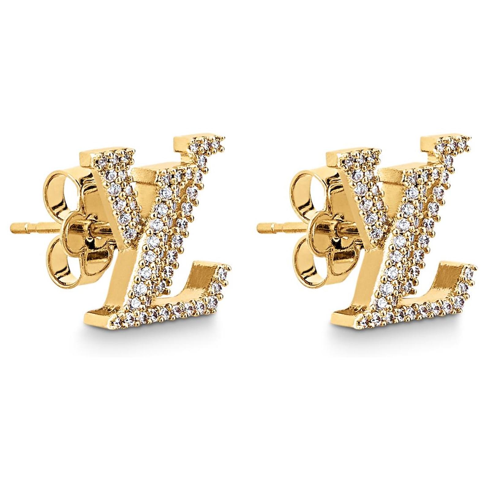 Louis Vuitton Orecchini LV nuovi D'oro Metallo ref.491335 - Joli Closet