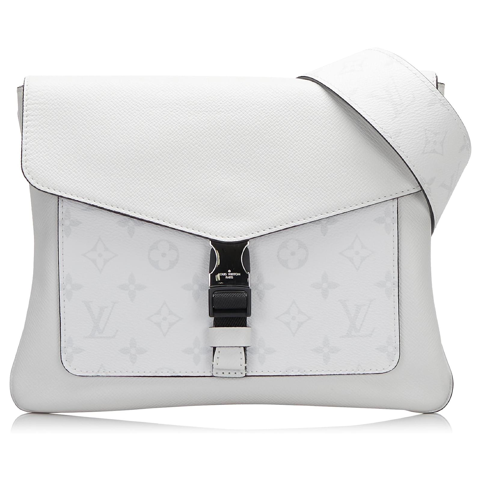 Louis Vuitton White Taigarama Outdoor Flap Messenger Leather Cloth