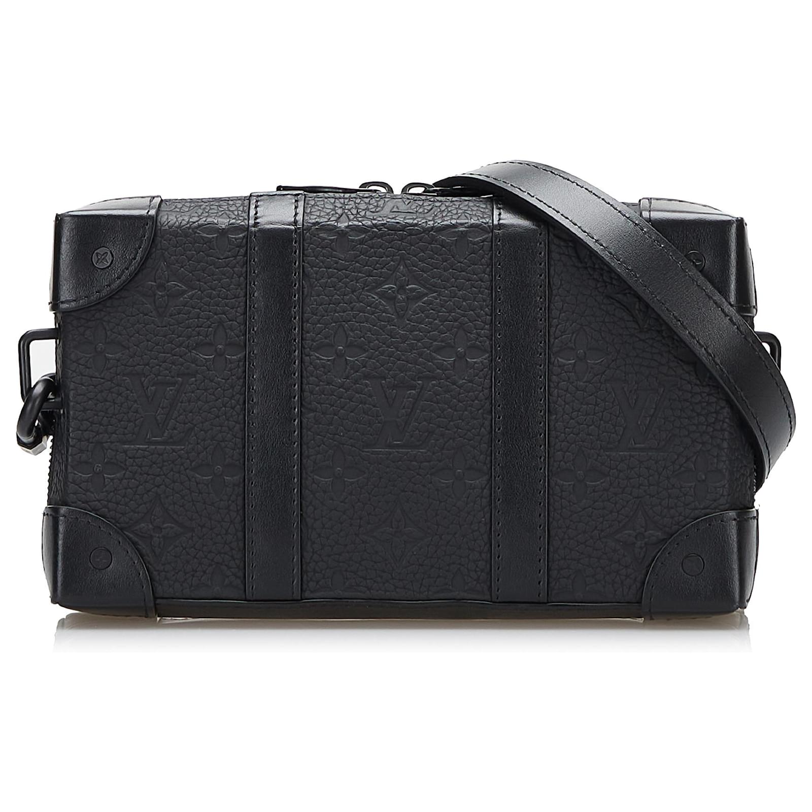 Louis Vuitton Black Monogram Taurillon Soft Trunk Wallet Leather