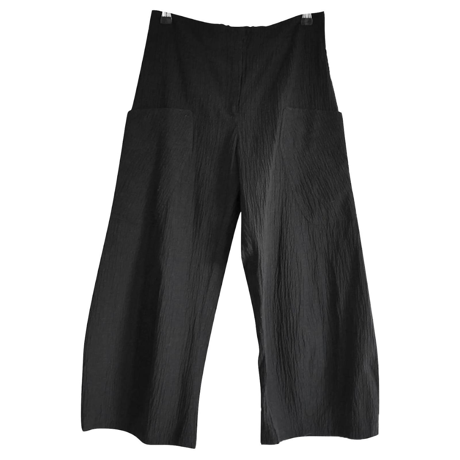 Pantalon jupe-culotte tweed marron taille élastique - La Fée Maraboutée