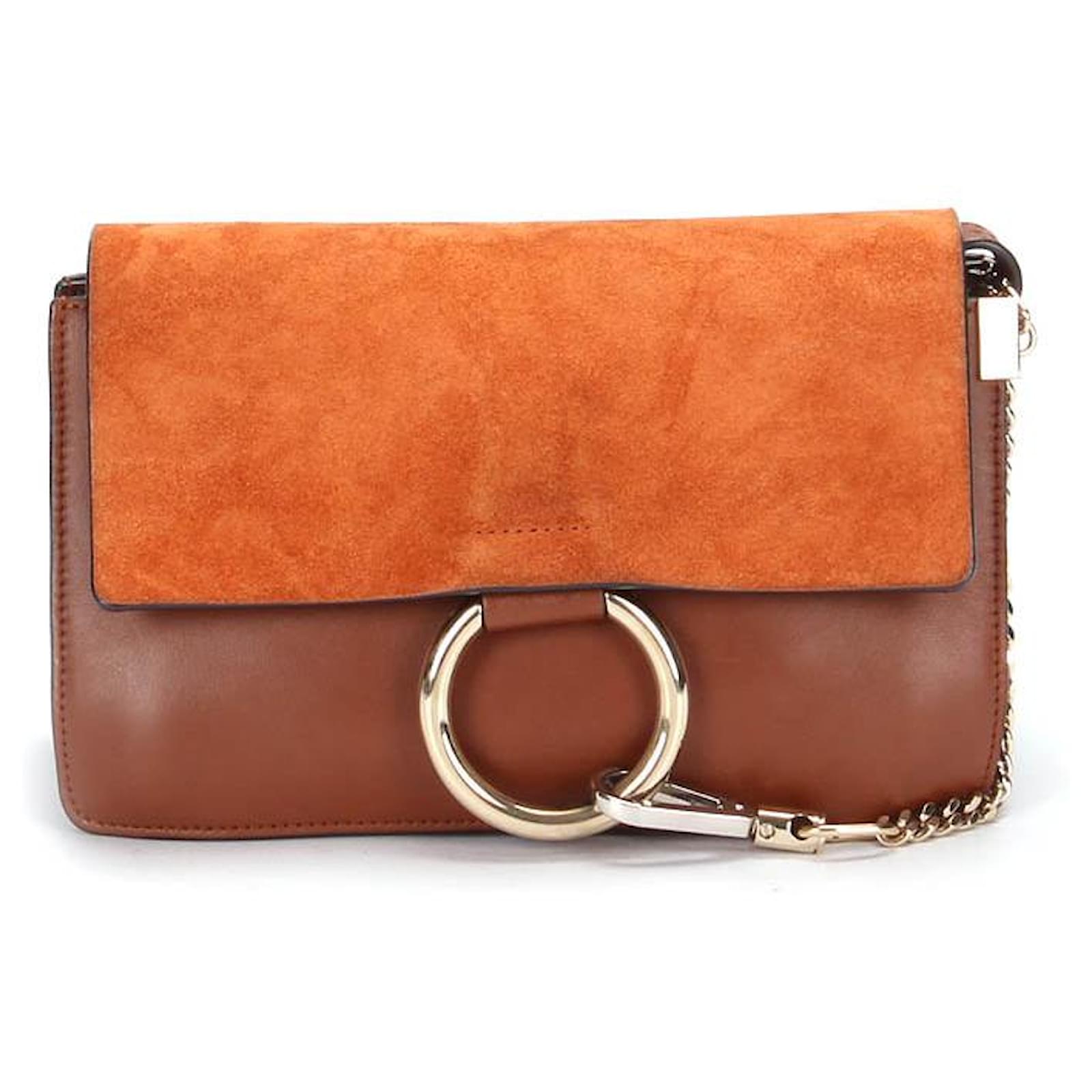 CHLOE Faye Bracelet Crossbody Bag Suede and Leather with Python Mini
