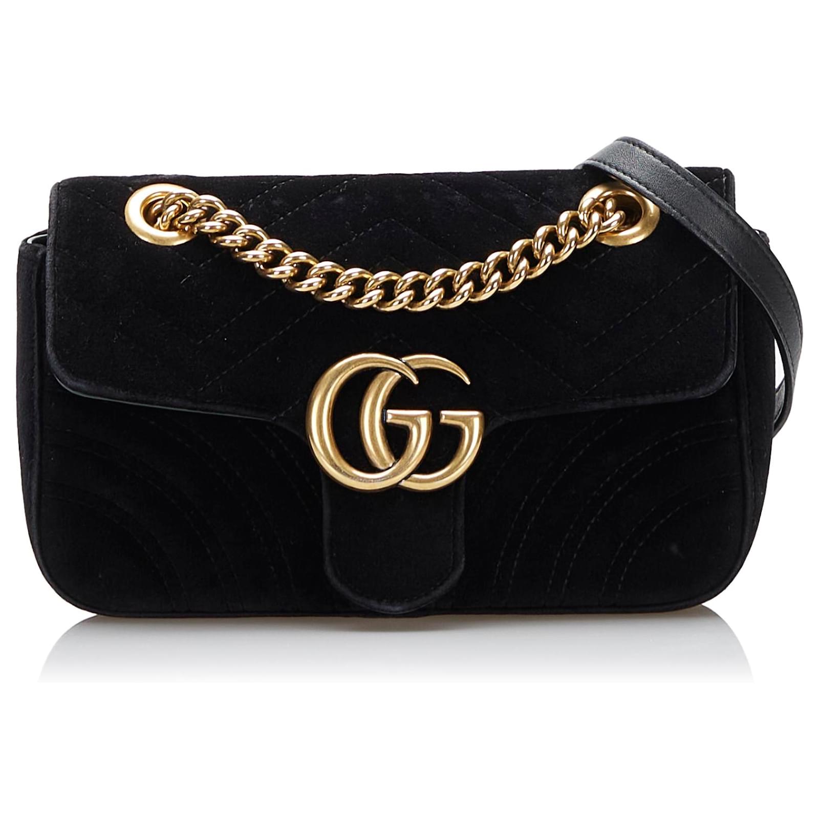 Gucci GG Marmont Small Velvet Shoulder Bag