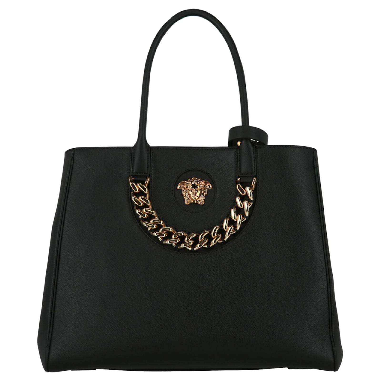 Versace La Madusa White & Black Large Tote Bag