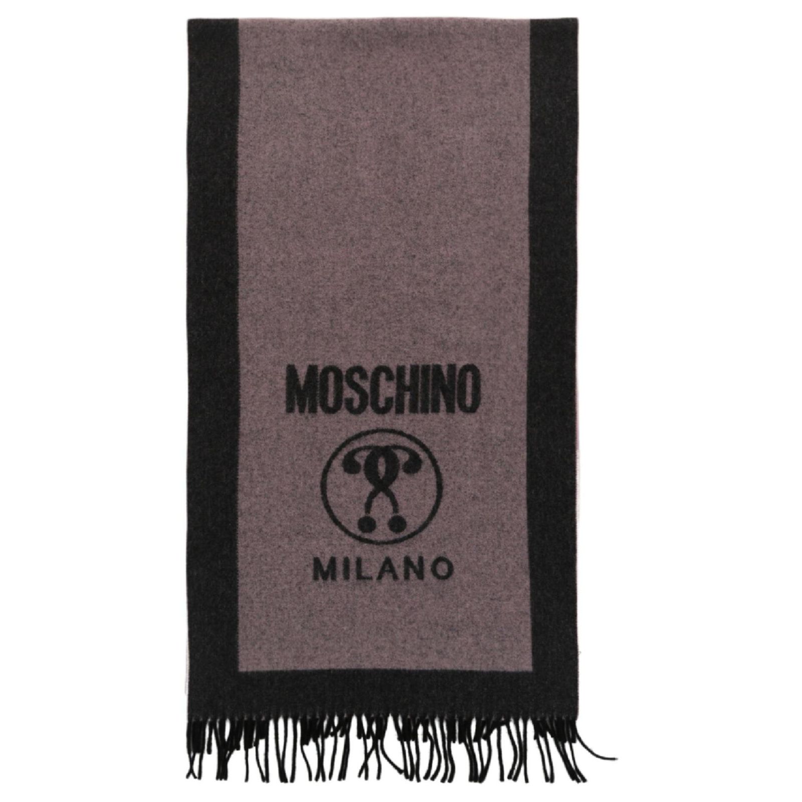 Étole écharpe Moschino 100% Soie - Dimensions 178 X 64 Cm, Beige Et Noir, Transparente, Neuve Avec étiquettes - Fabriquée En Italie