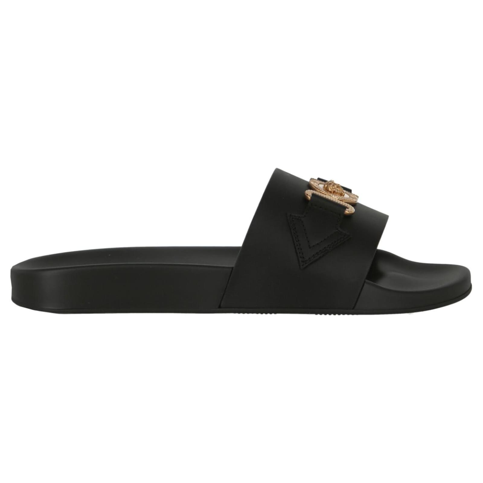 Versace Medusa Biggie Slides Black ref.770435 - Joli Closet