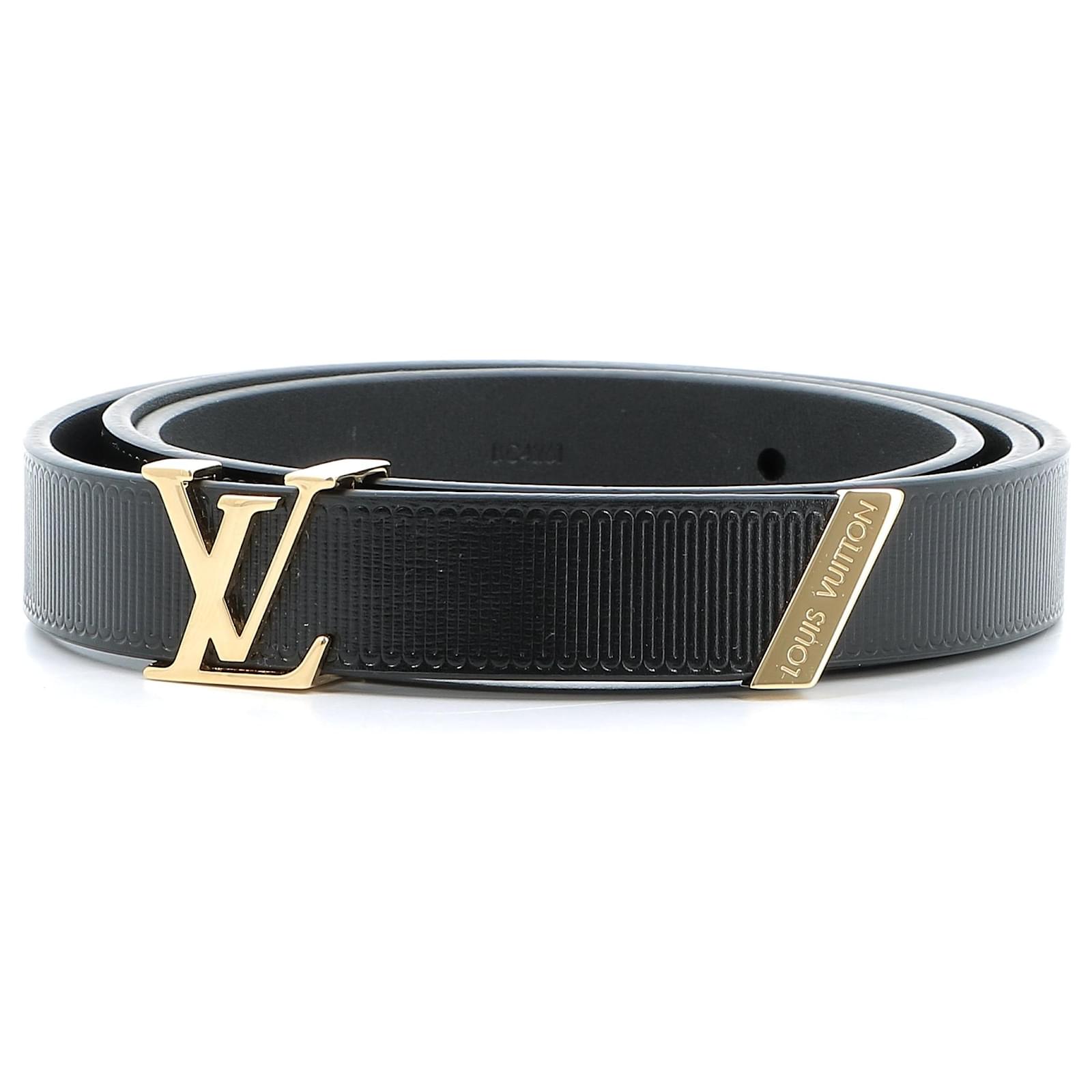 Louis Vuitton ceinture LV initial Black Leather ref.770611 - Joli