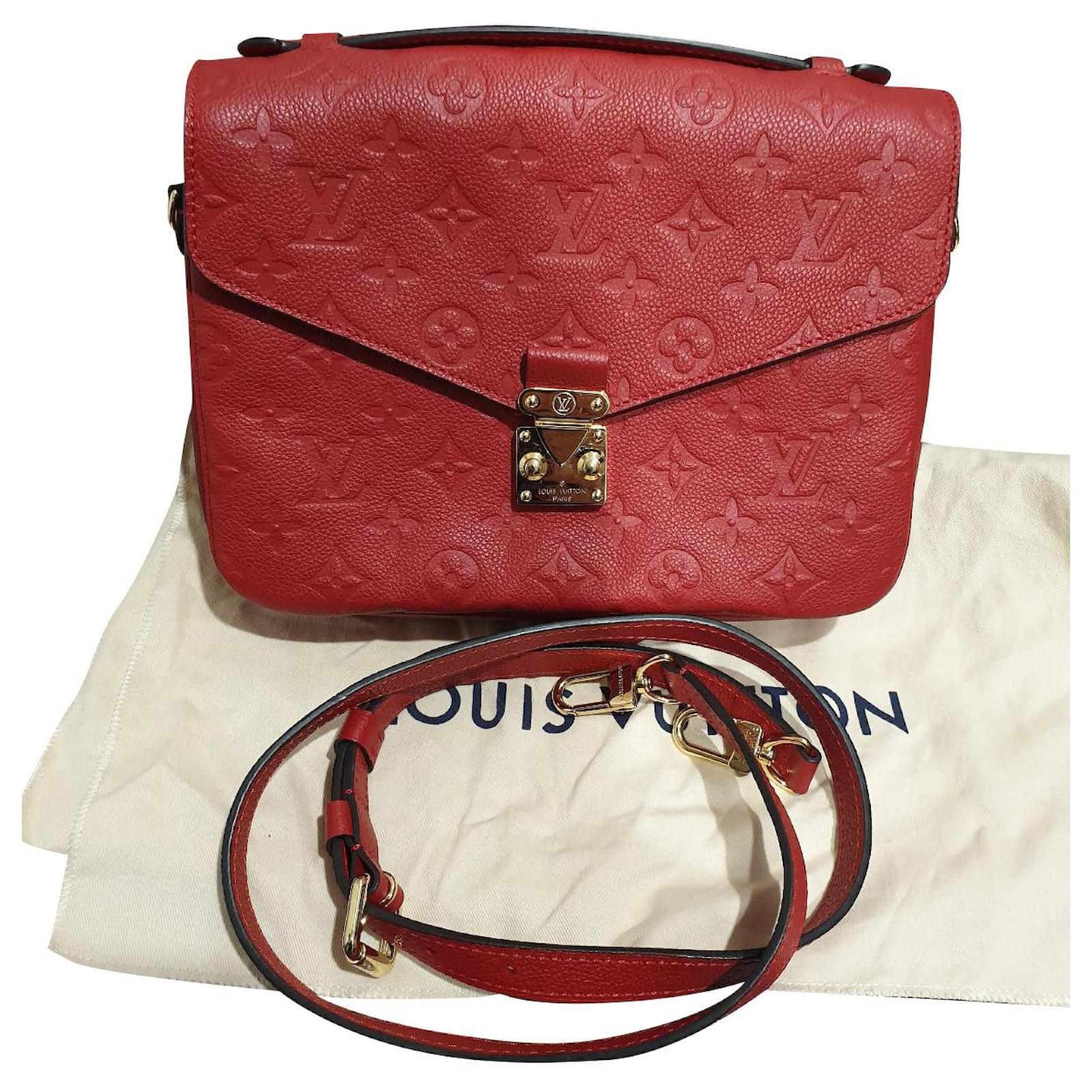Louis Vuitton Red Monogram Leather Empreinte Pochette Metis