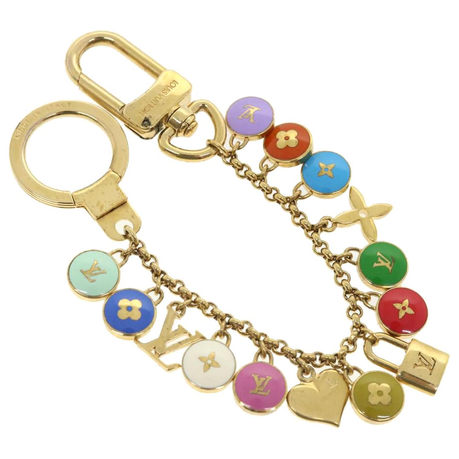 Louis Vuitton Key Ring Bag Charm M65380 Pastilles Chain Gold Tone  Multicolor
