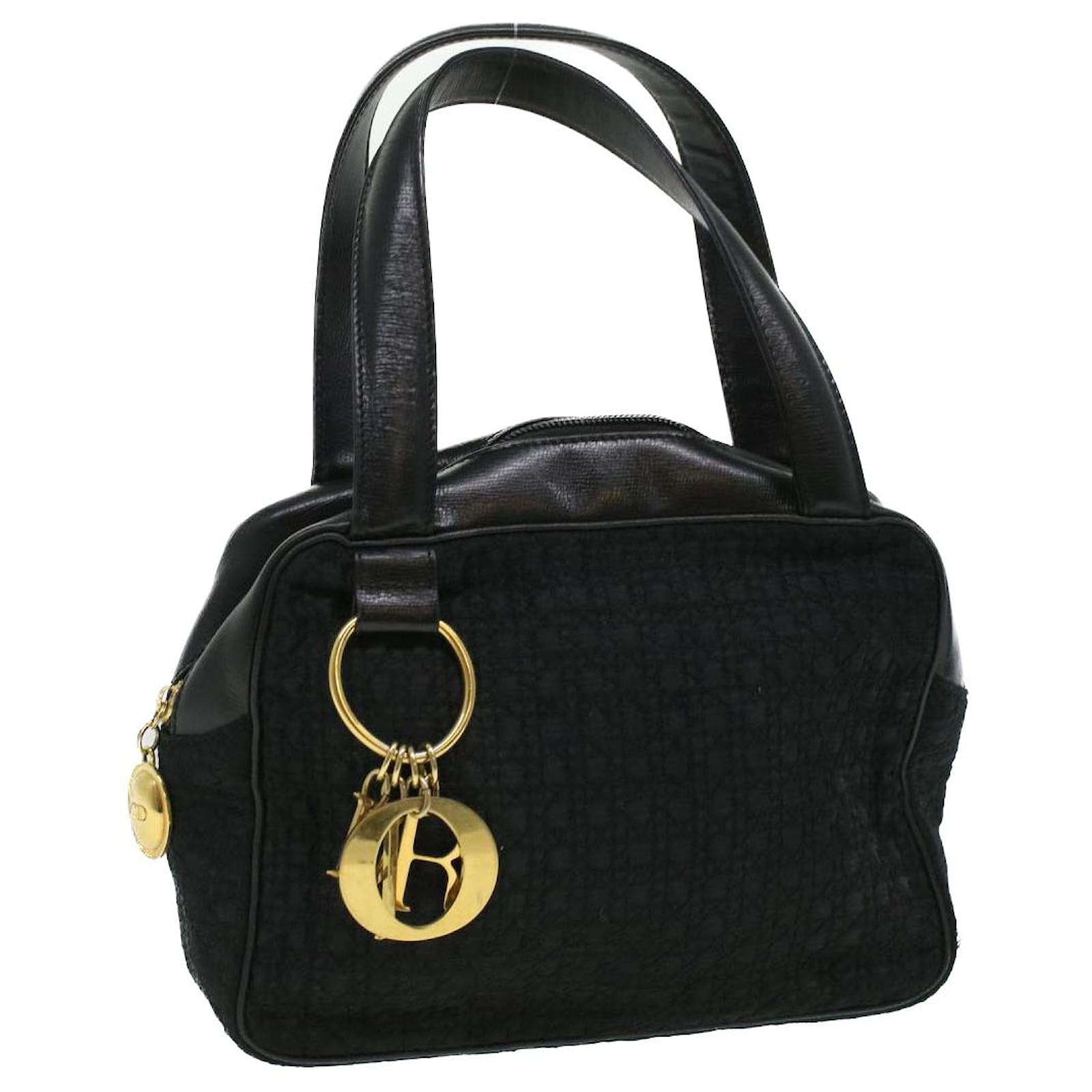 Christian Dior Lady Dior Canage Hand Bag Nylon Black Auth Ar8597 Ref772105 Joli Closet 