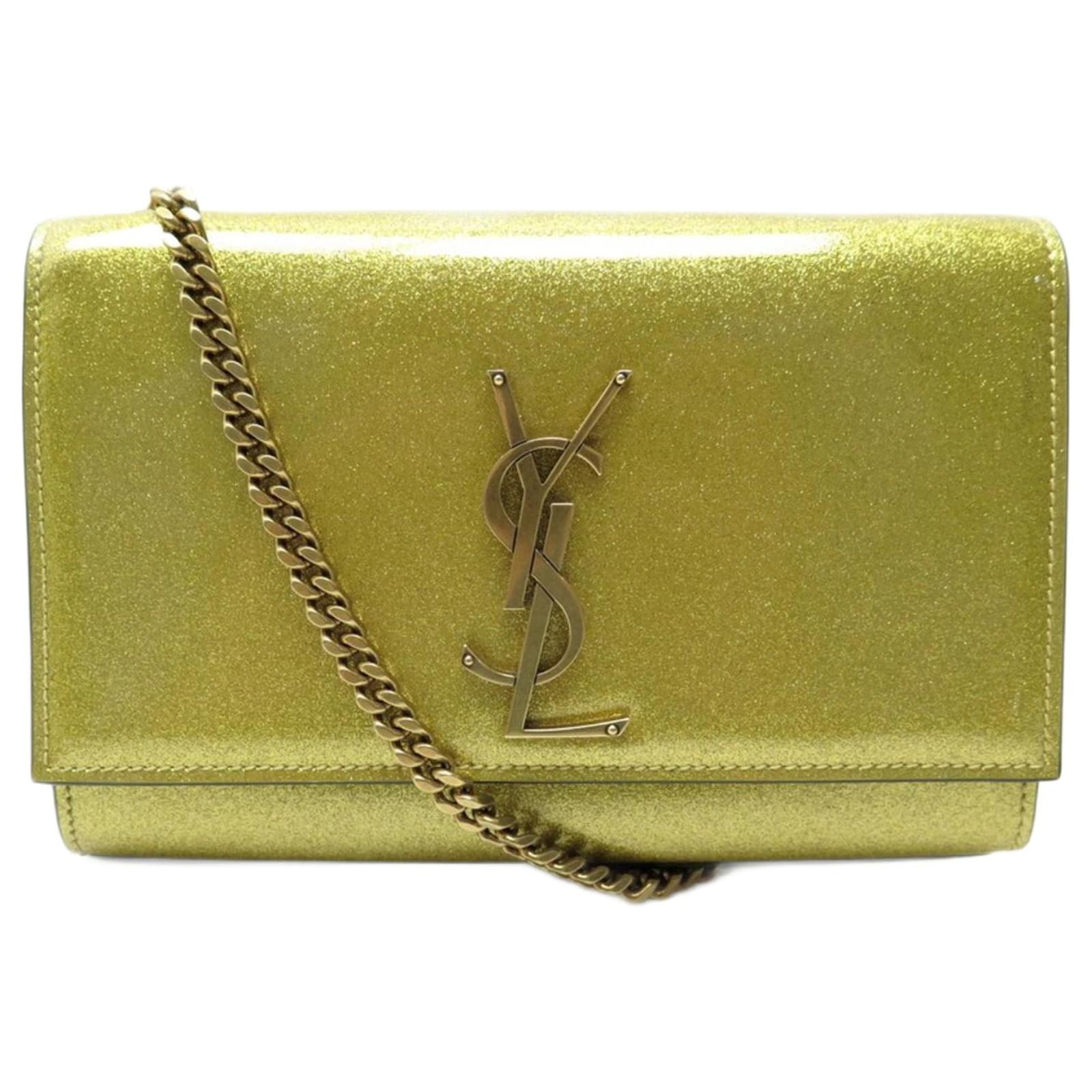 Pre-Owned Yves Saint Laurent Coin Case Brown Gold YSL Purse Leather YVES SAINT  LAURENT Flap Mini Wallet Women's Men's Unisex (Good) - Walmart.com