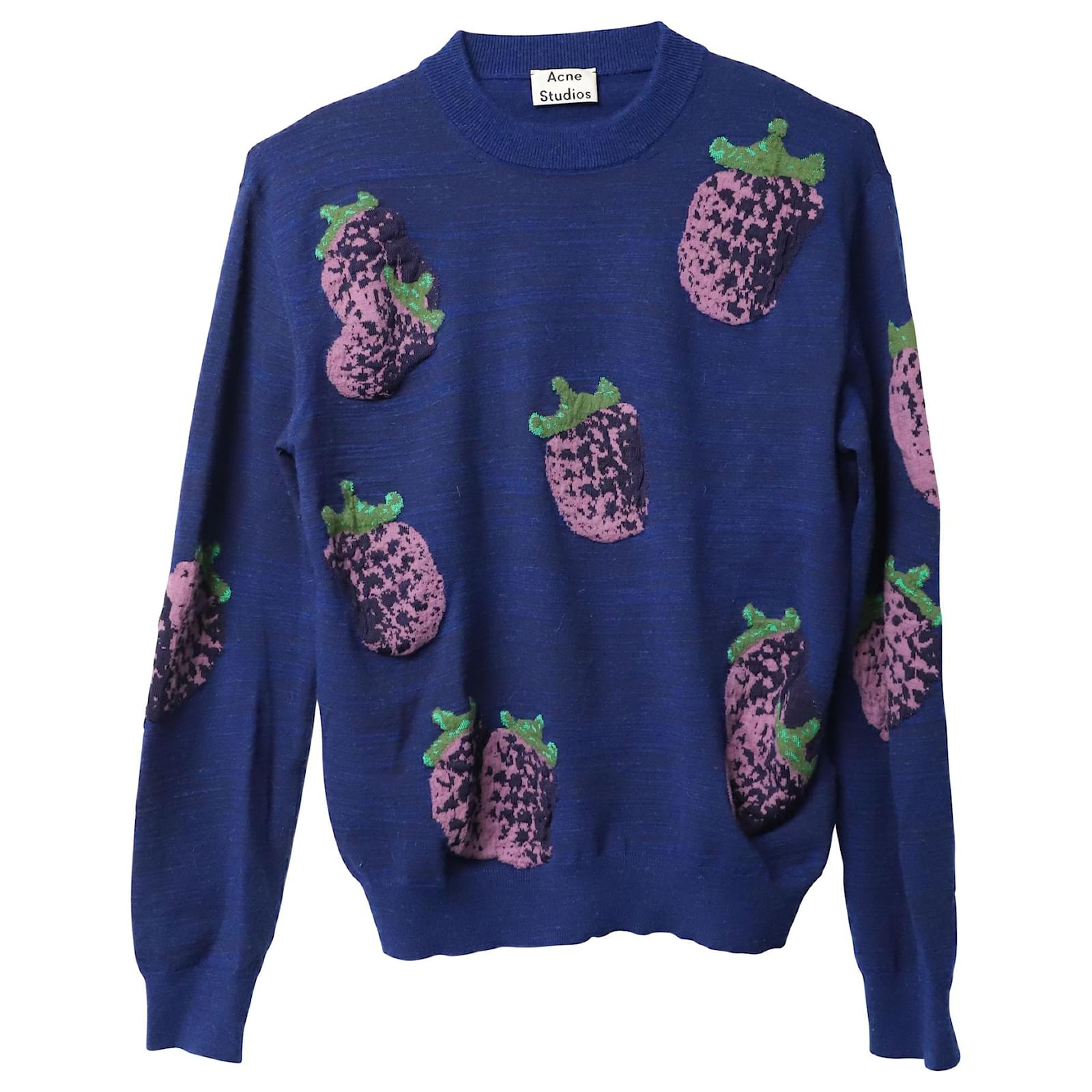 Kori America Fruit Jacquard Crew Neck Sweater