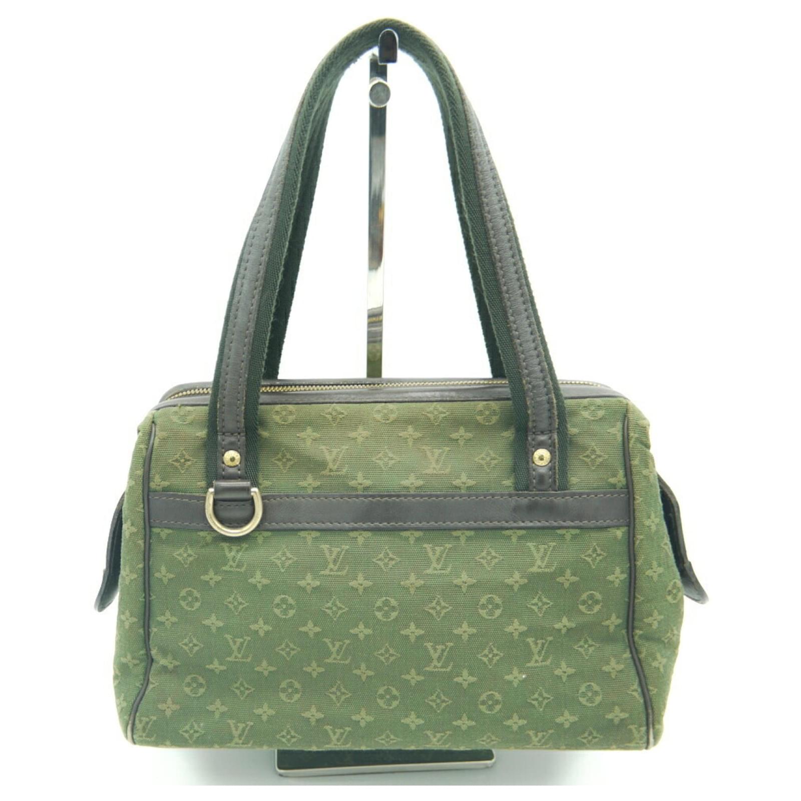 Louis Vuitton Khaki Green Monogram Mini Lin Josephine PM Speedy Bag Wit Strap