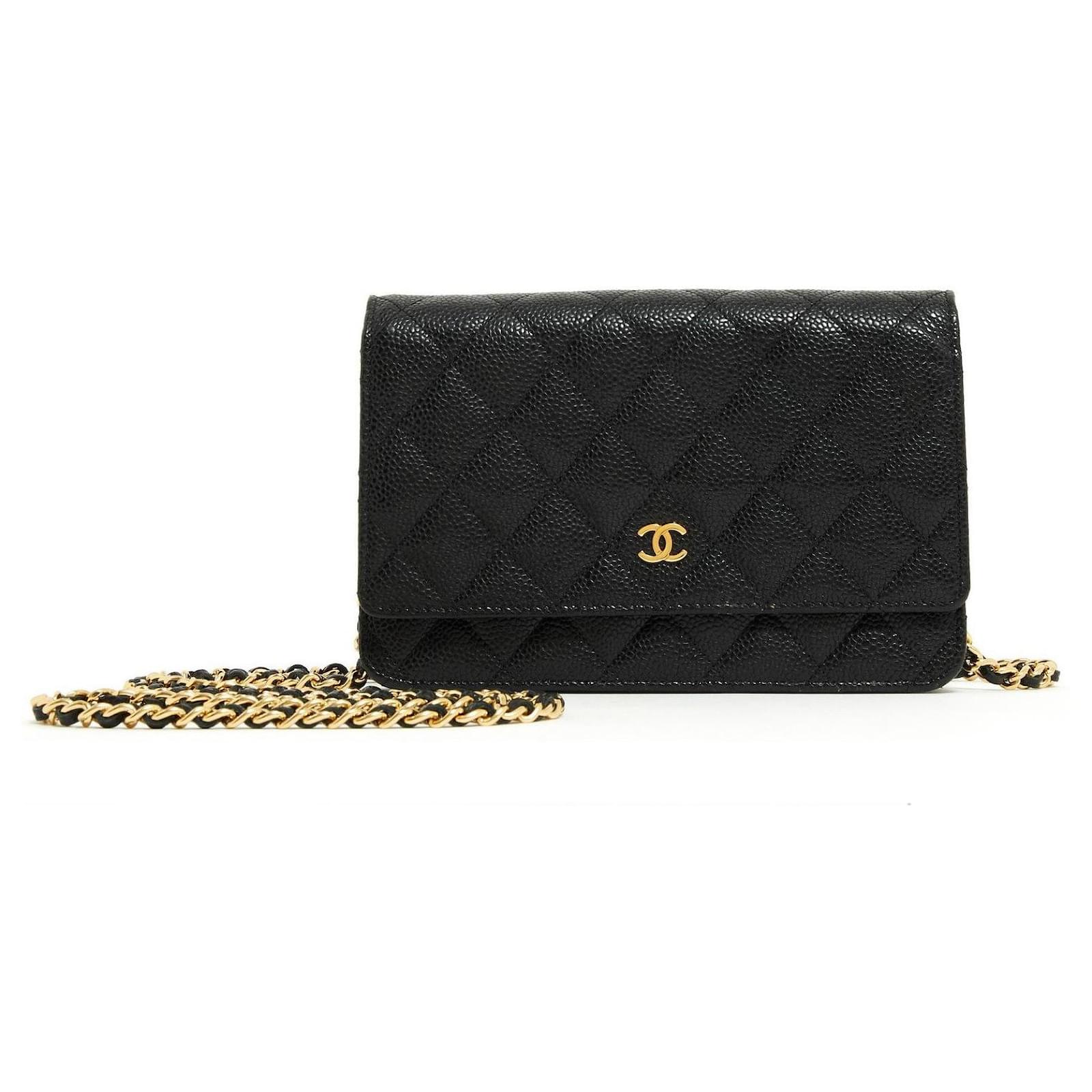 Coin Purse on Chain Black Gold