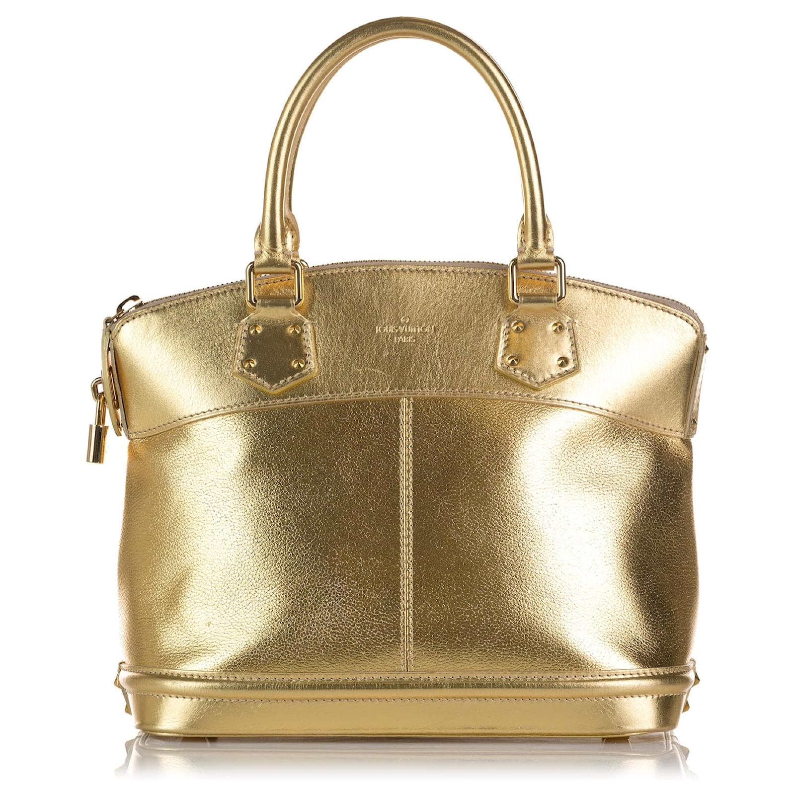 Louis Vuitton Gold Suhali Lockit MM Golden Leather Pony-style calfskin ...