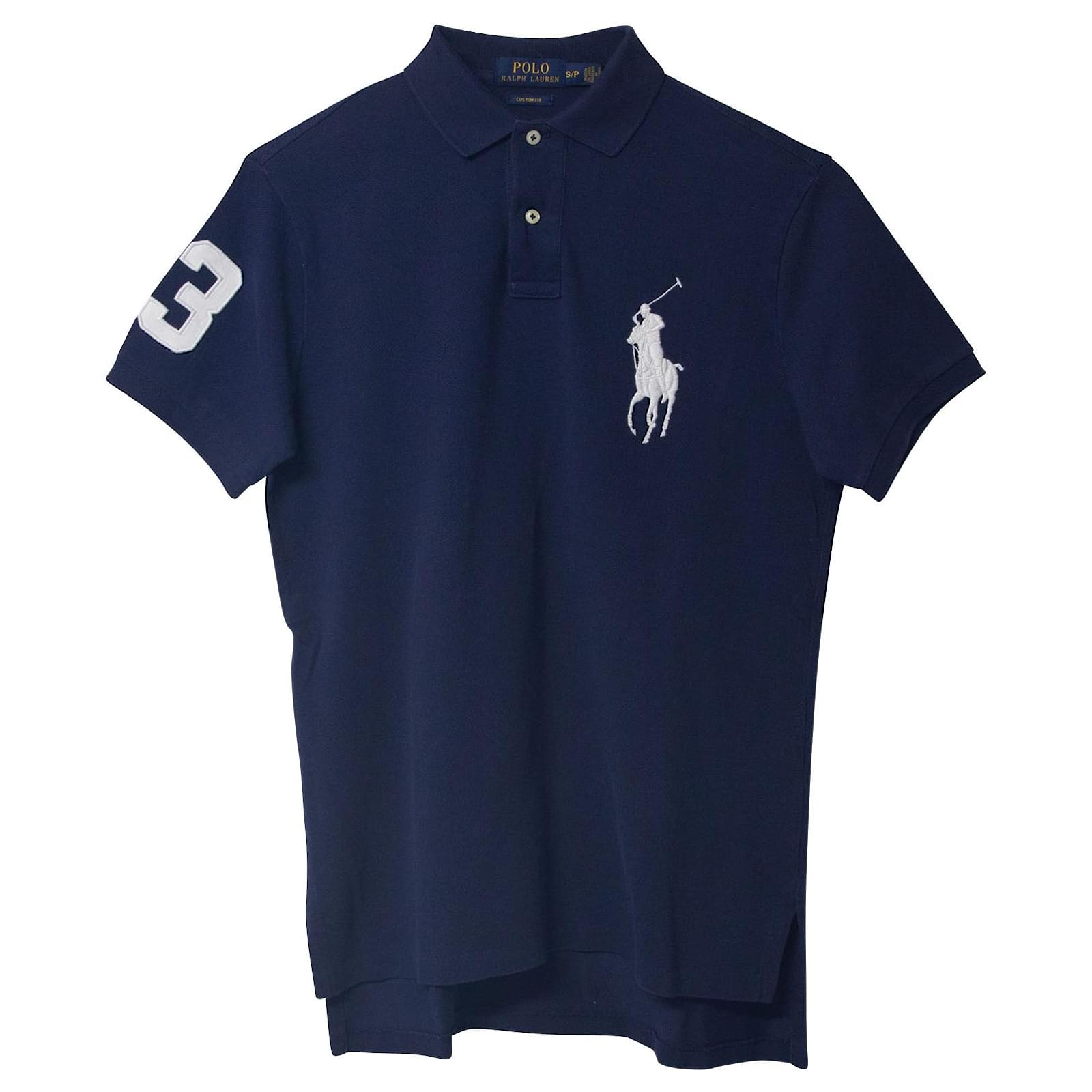 vredig Merchandiser stapel Polo Ralph Lauren Slim Fit Polo Shirt in Navy Blue Cotton ref.776822 - Joli  Closet