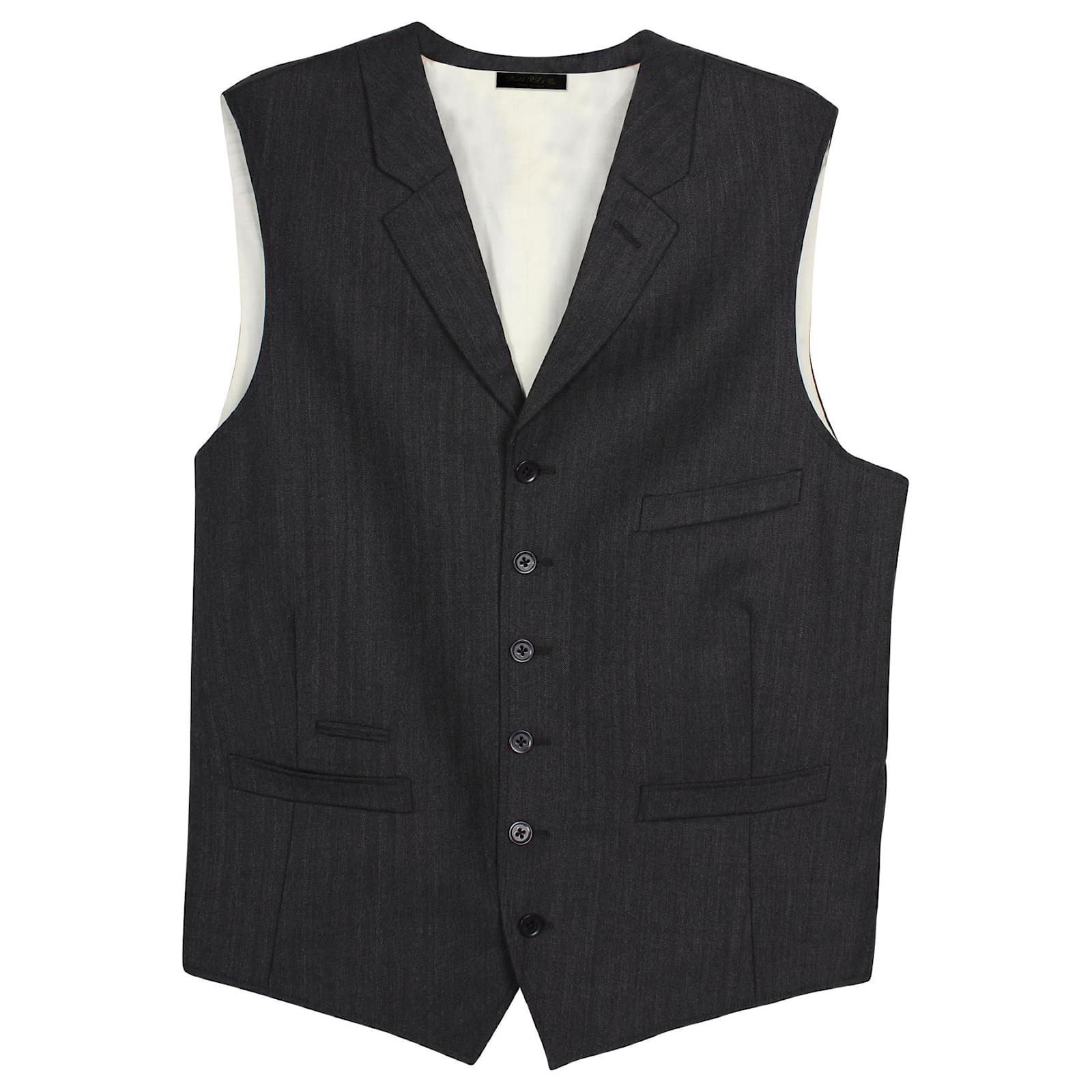 Ralph Lauren Herringbone Vest Blazer in Grey Wool ref.776888 - Joli Closet