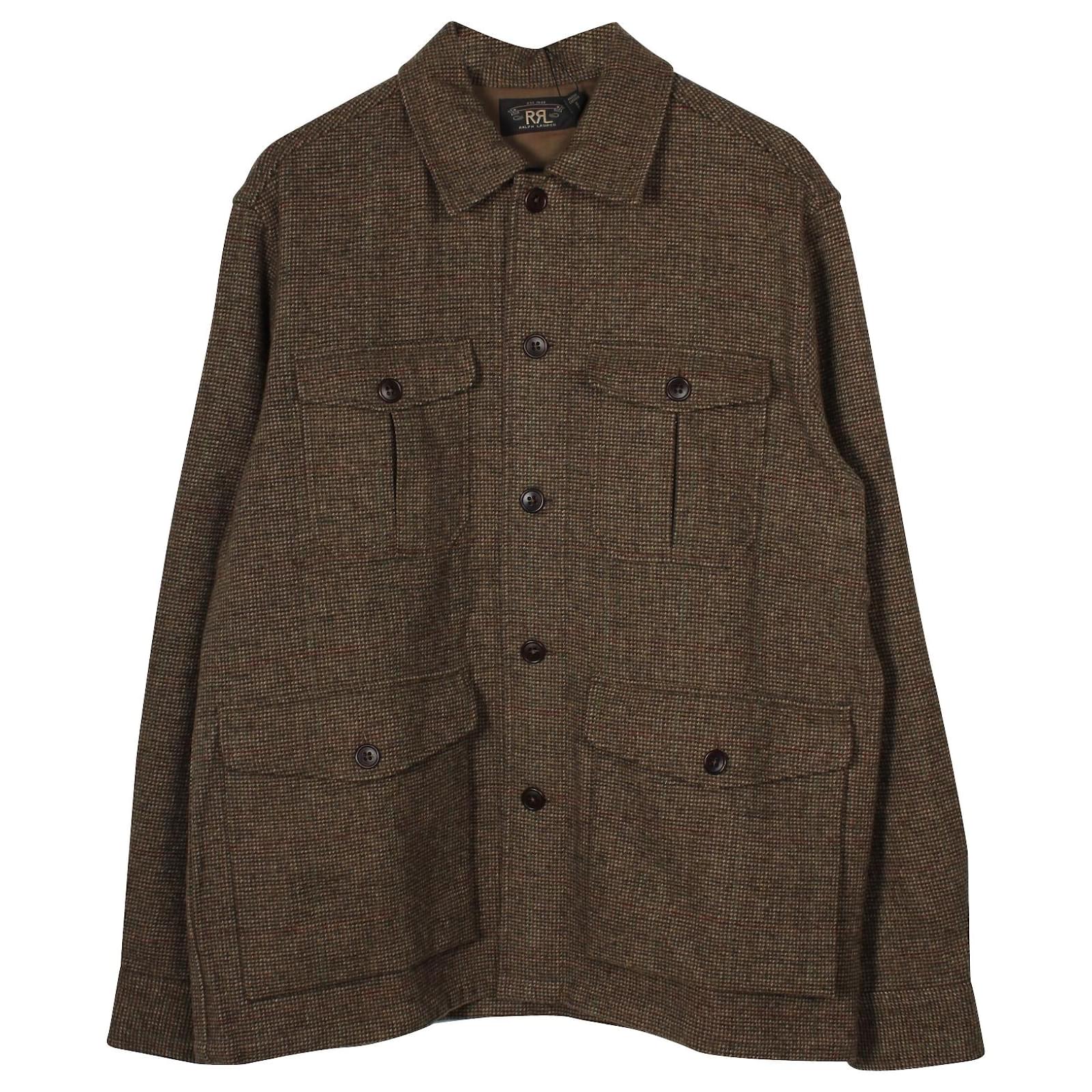 RRL Ralph Lauren Tweed Overshirt in Multicolor Wool Multiple