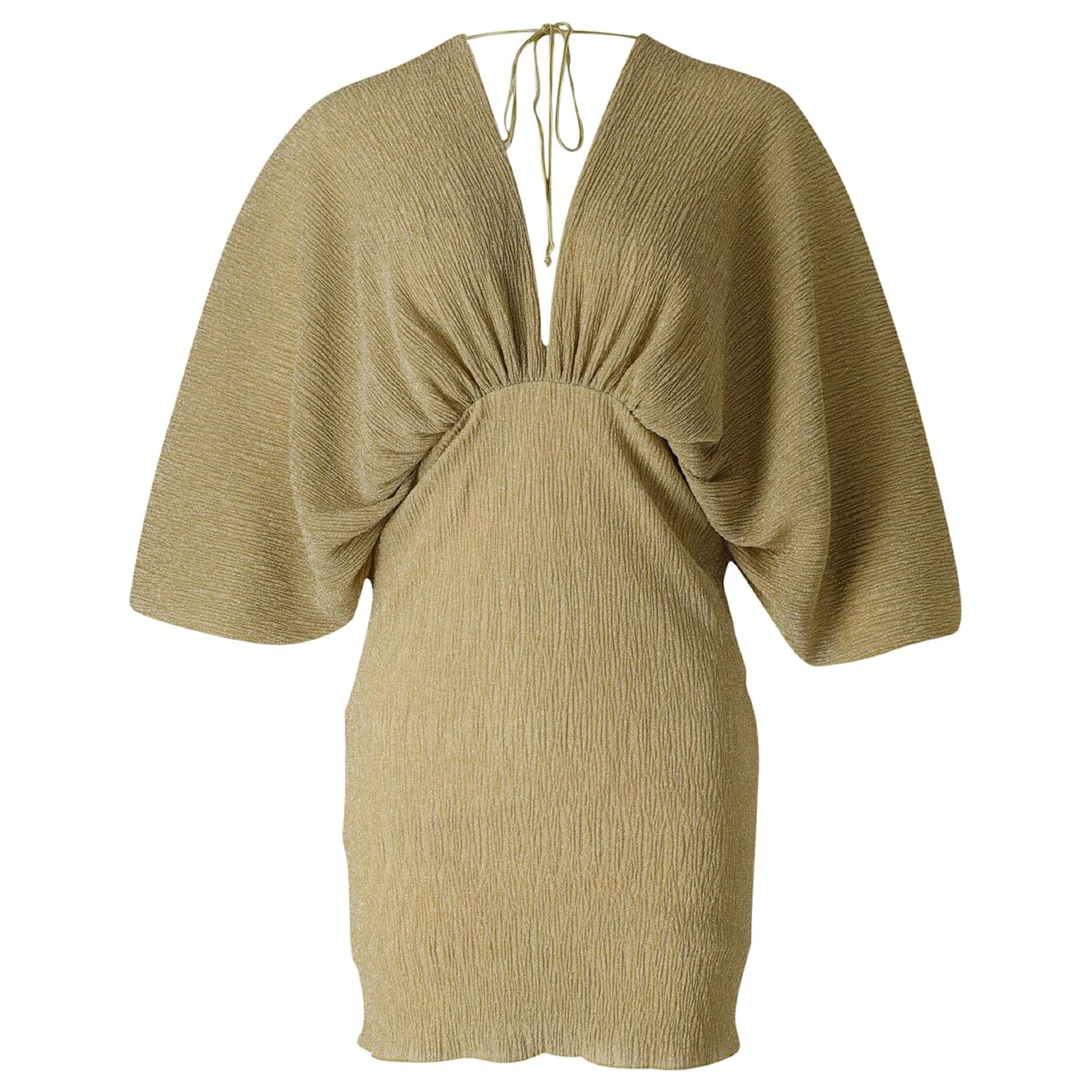 Autre Marque Rotate Birger Christensen Gathered Metallic Mini Dress in Gold  Polyester Golden ref.JC777081 (Sold) - Joli Closet