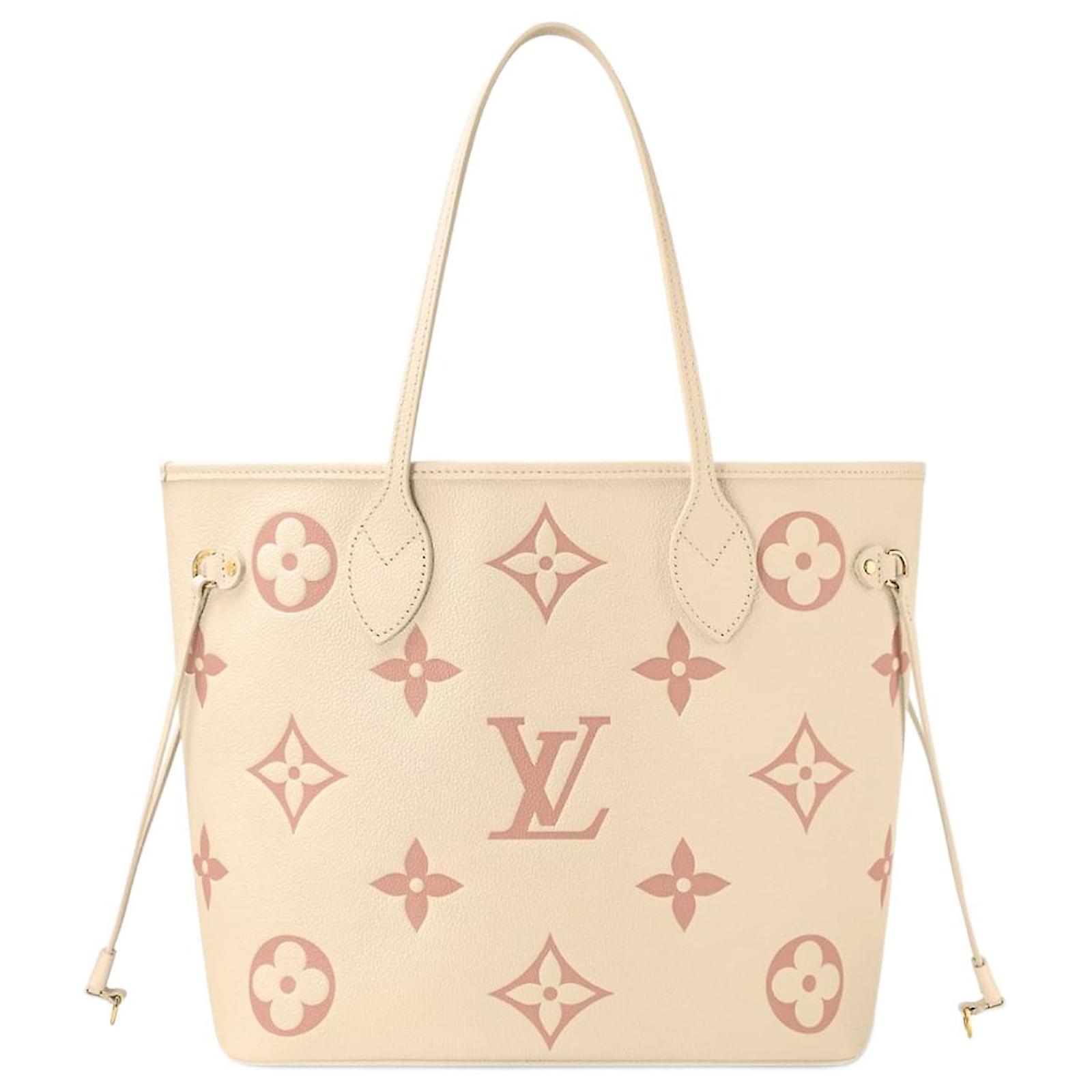 Louis Vuitton Onthego MM Trianon Pink/Cream in Grained Cowhide
