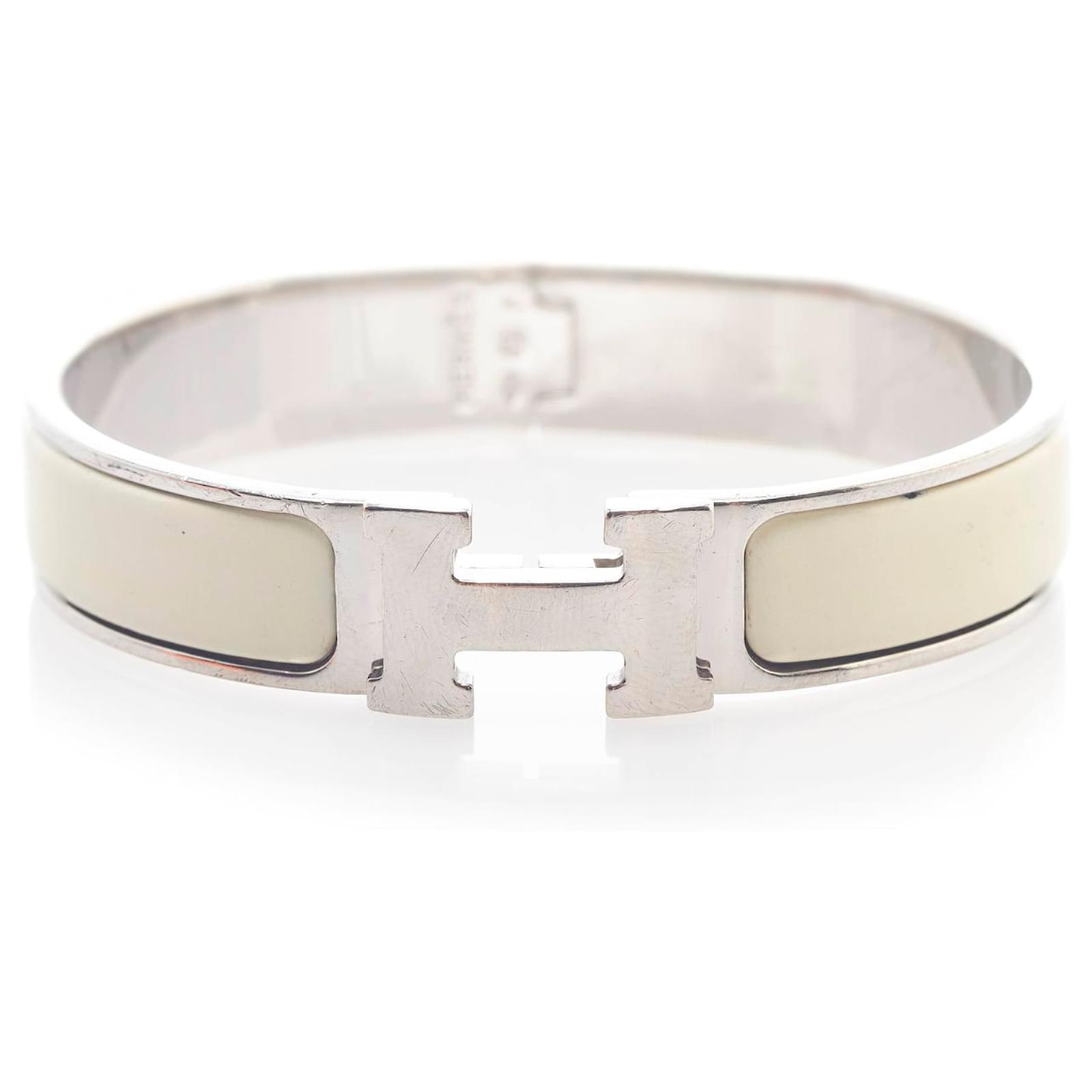 Hermès Hermes Silver Clic Clac H Bracelet Silvery Metal ref.319662 - Joli  Closet