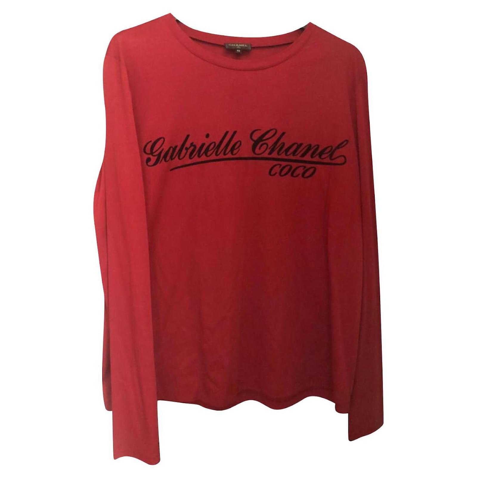 Fall 2017 Long Sleeve Gabrielle Chanel Coco Shirt Red Cotton