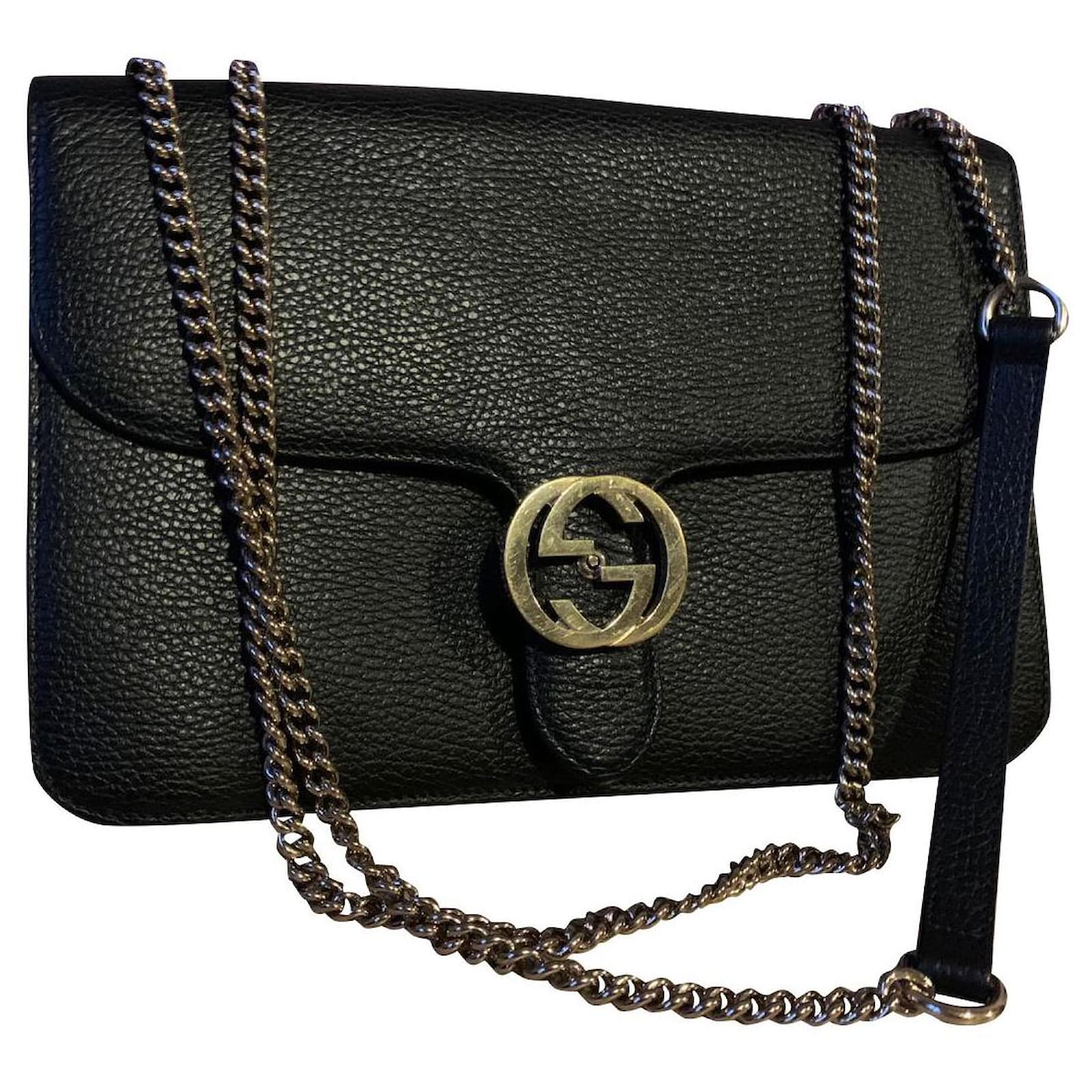 Gucci interlocking black leather bag ref.778399 Joli Closet