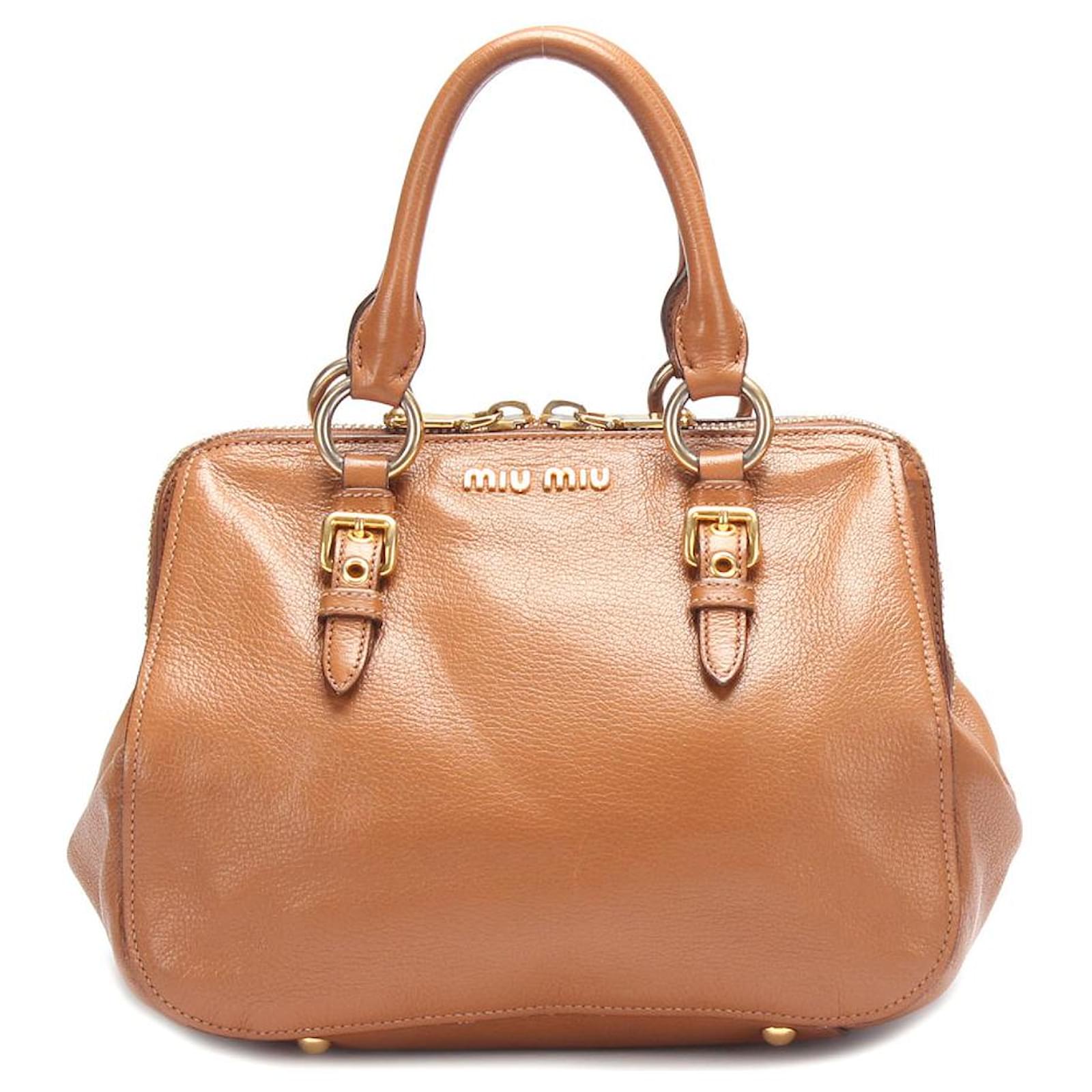 Miu Miu Madras Cuir Marron ref.778949 Joli Closet