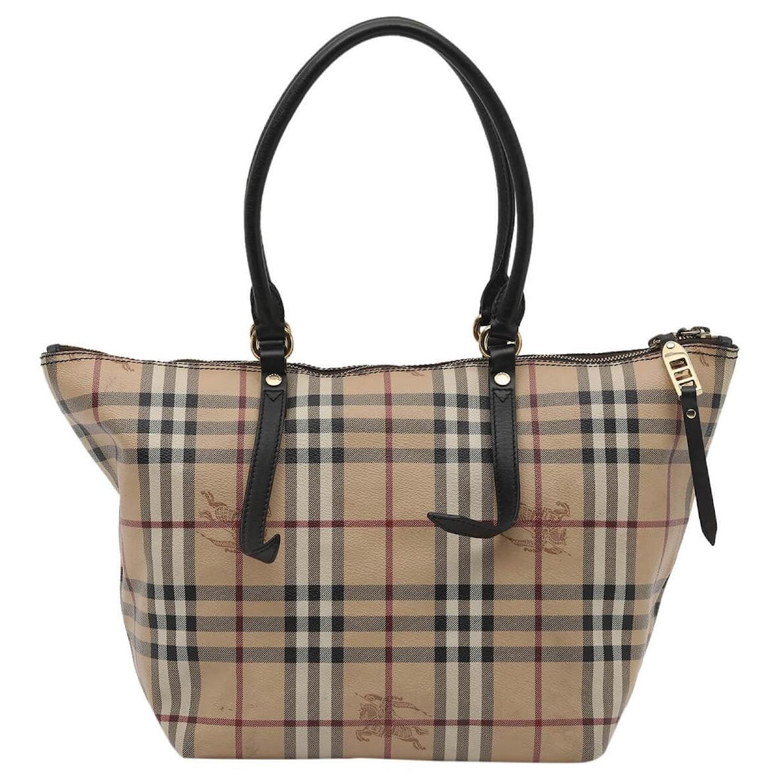 Burberry Haymarket Check Shoulder Bag - Brown Shoulder Bags