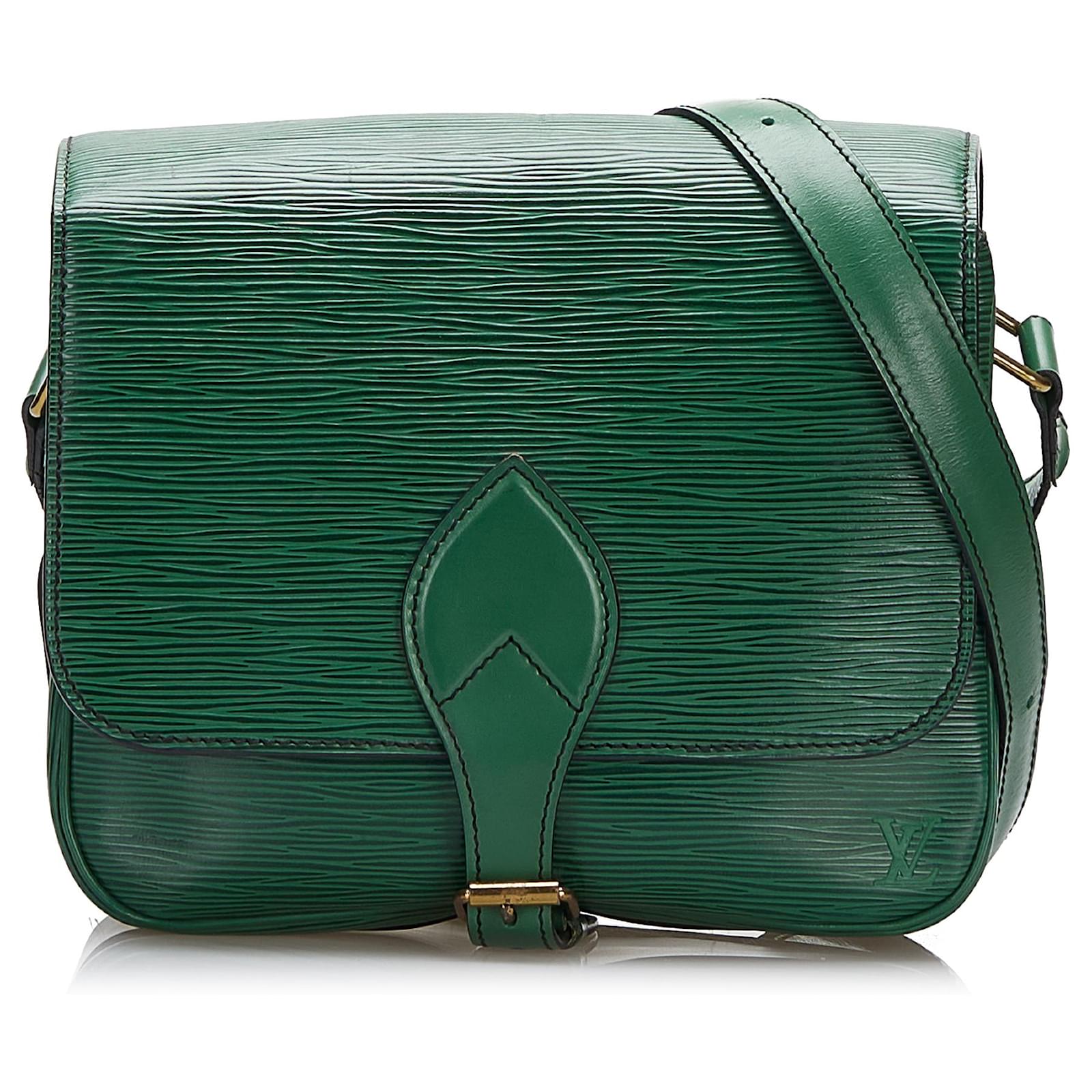 Louis Vuitton Louis Vuitton Green Epi Leather Cartouchiere GM