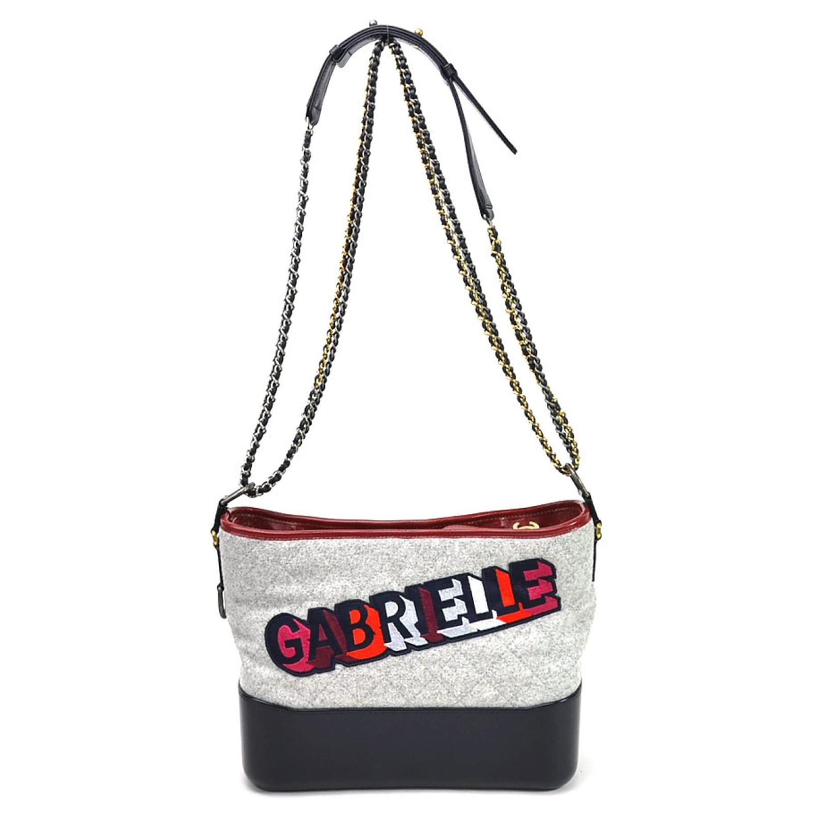 Chanel Gabrielle Logo Hobo Quilted Felt and Calfskin Small