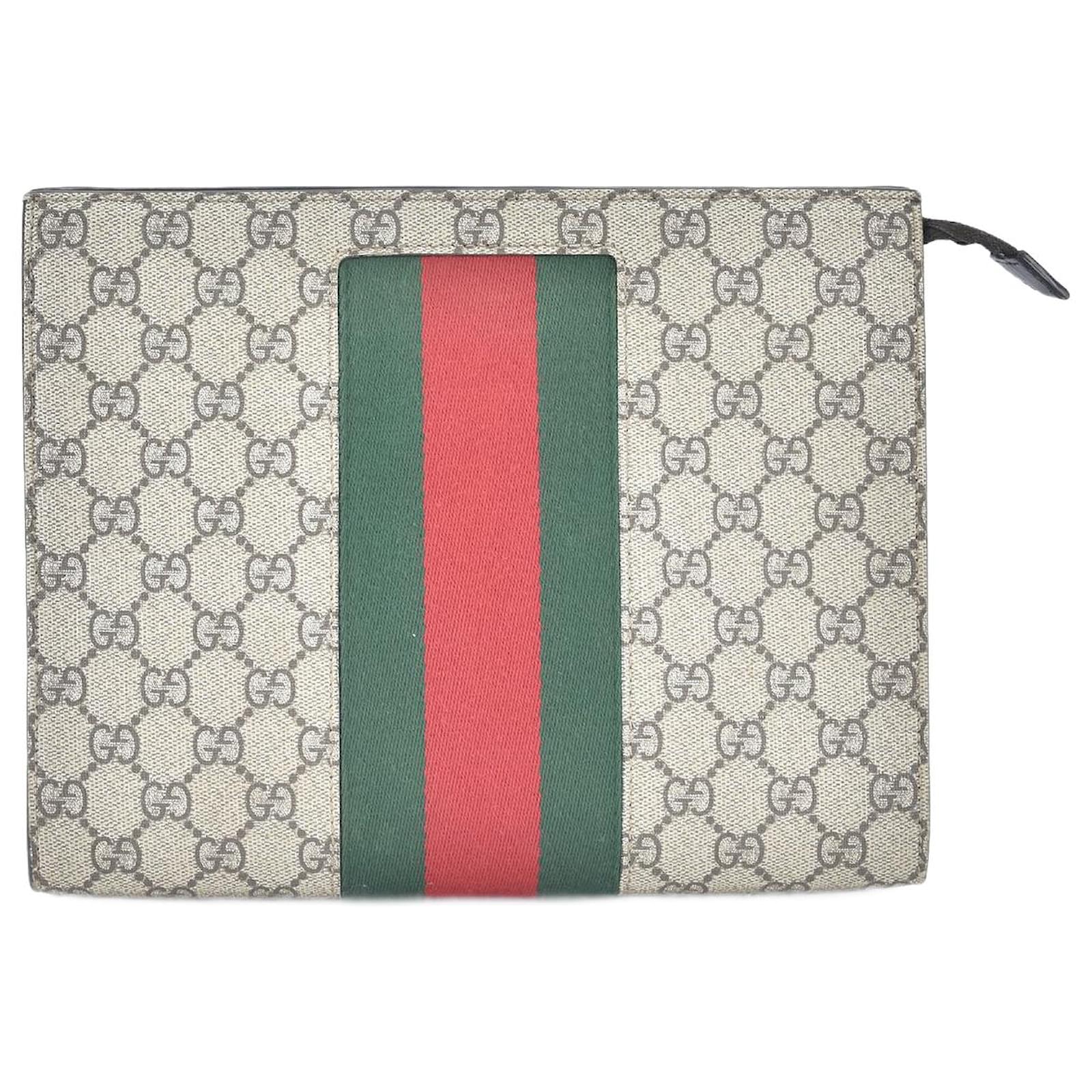 Gucci GG Supreme Web Pouch Beige ref.782394 Joli Closet