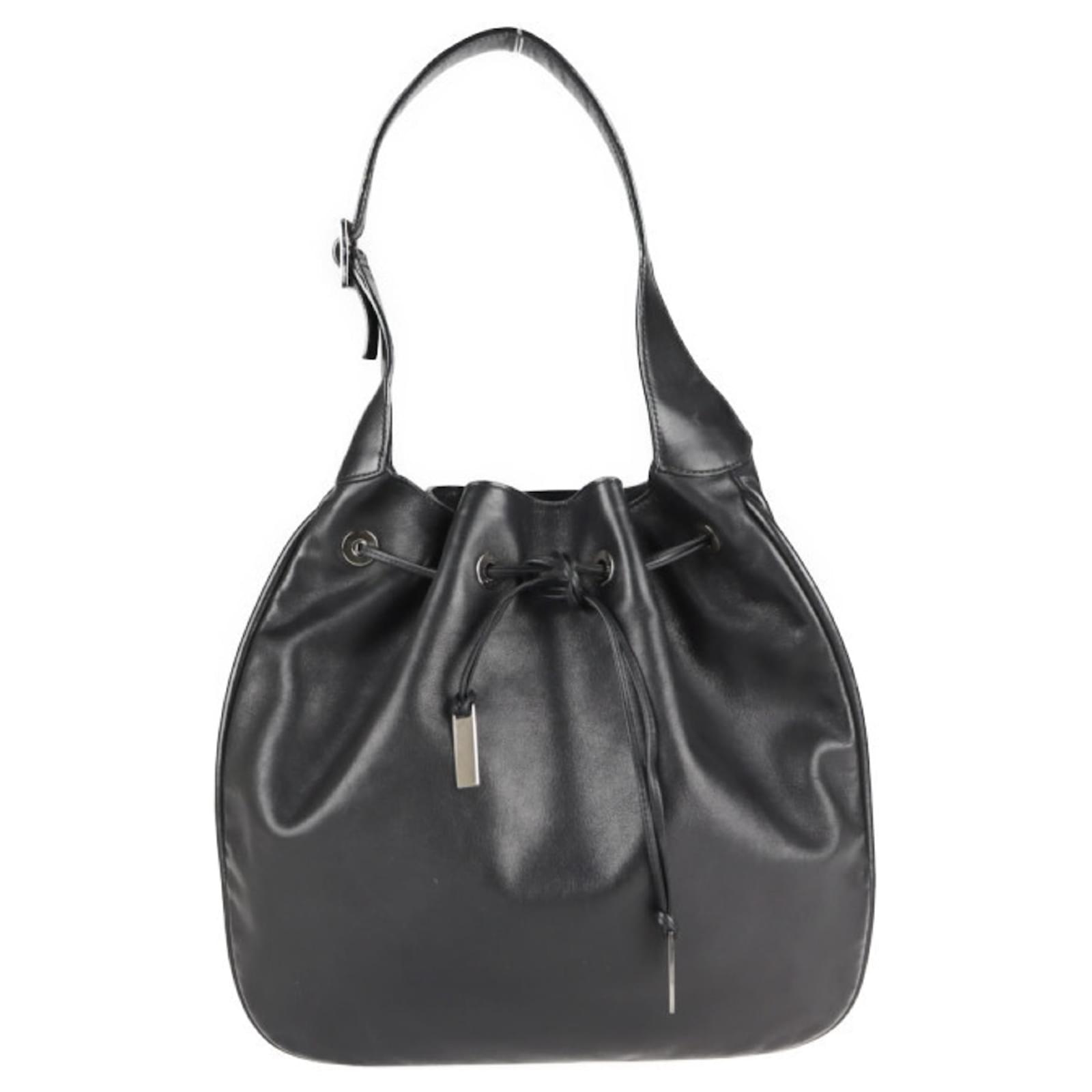 Gucci Drawstring Black Leather ref.782558 Joli Closet