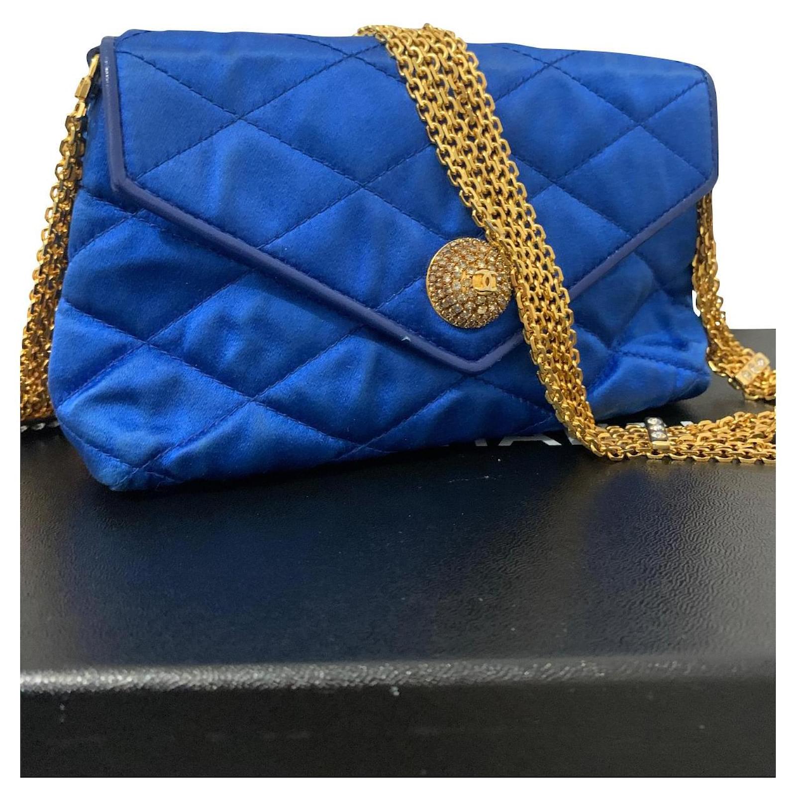 Chanel Handbags Blue Satin  - Joli Closet