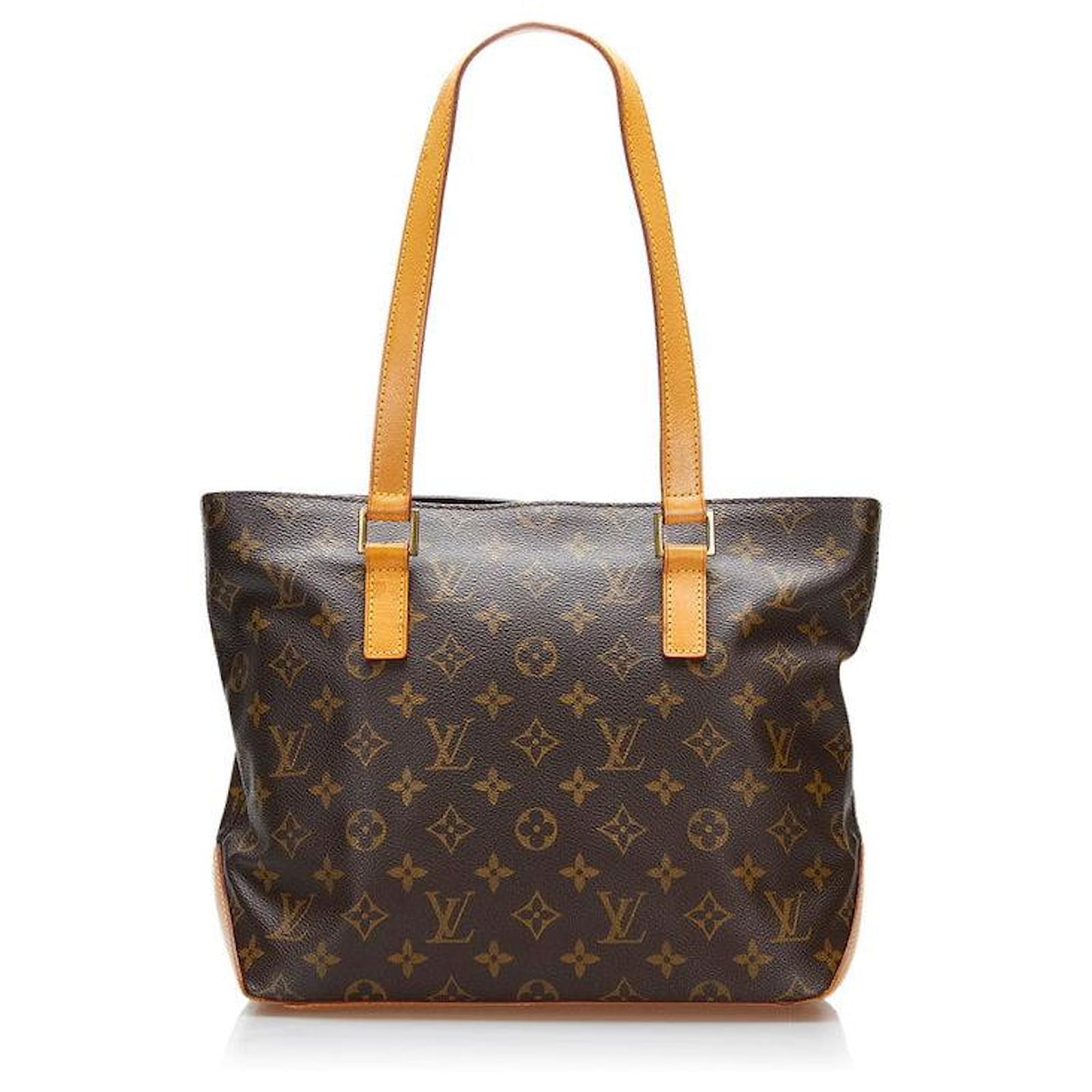 Louis Vuitton Womens Monogram Coated Canvas Cabas Piano Handbag Brown