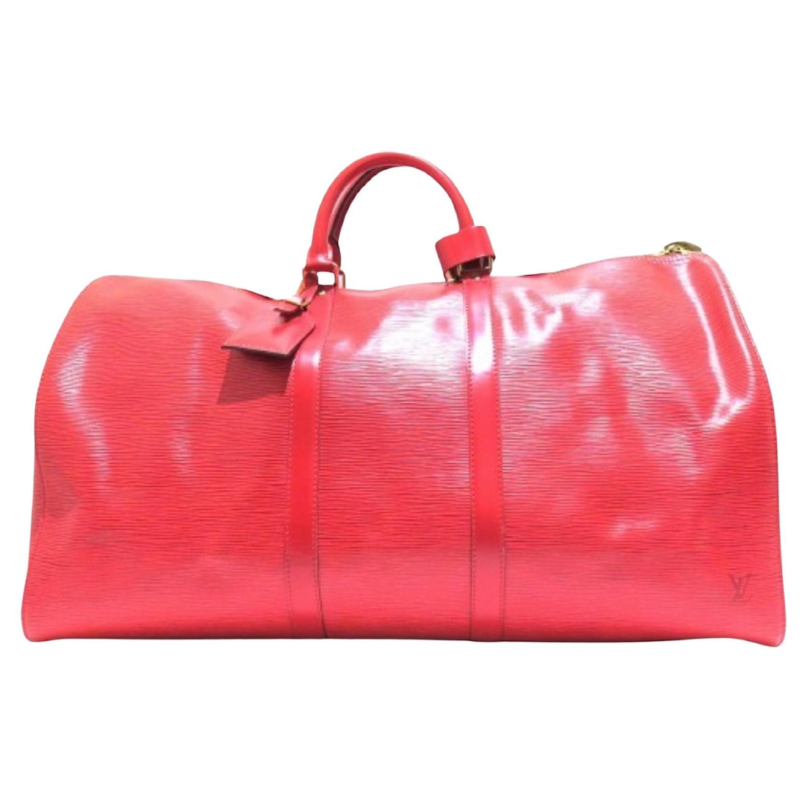 Louis Vuitton Keepall 50 Red Leather ref.1011746 - Joli Closet