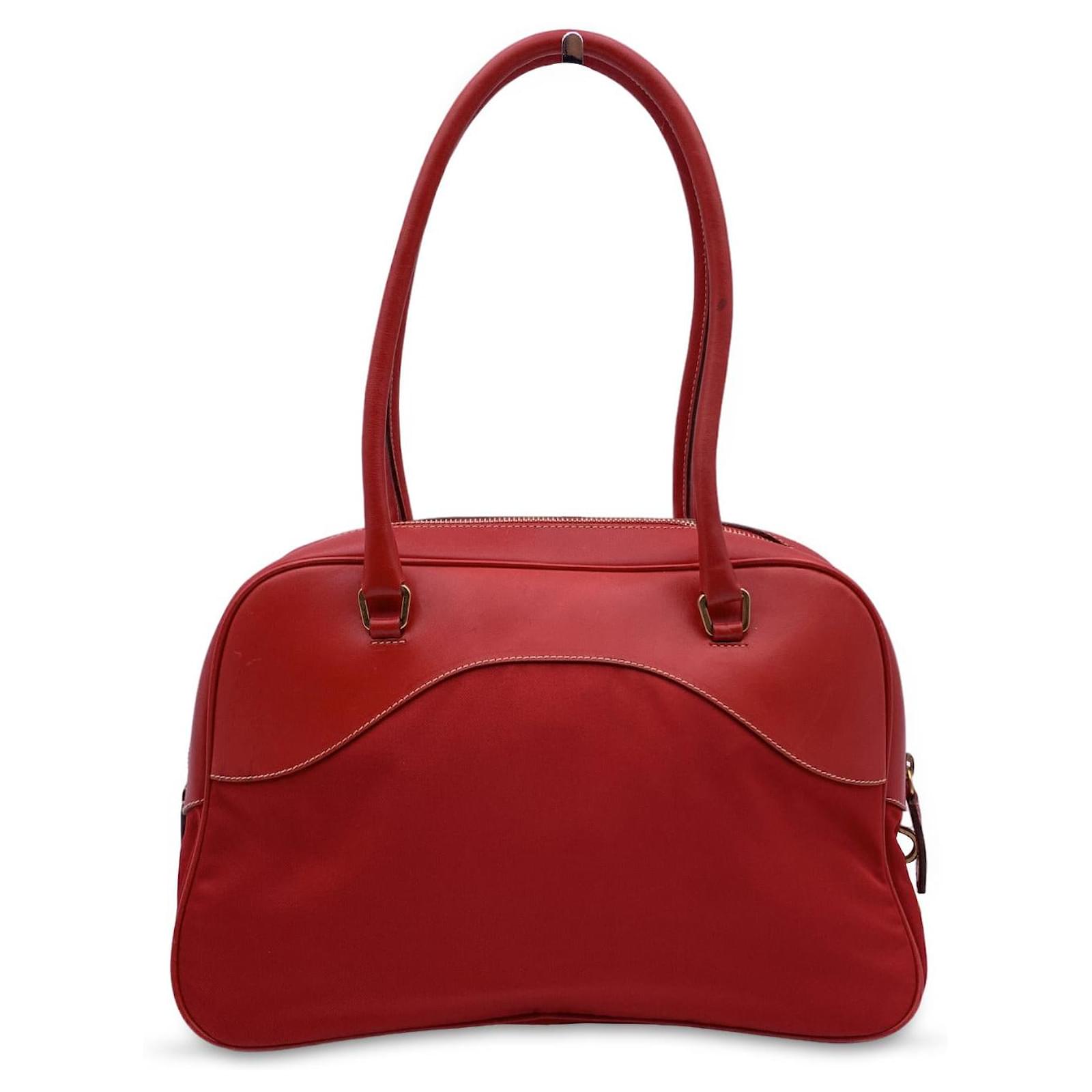 Prada - Women's Fabric Handbag With Leather - (Black)