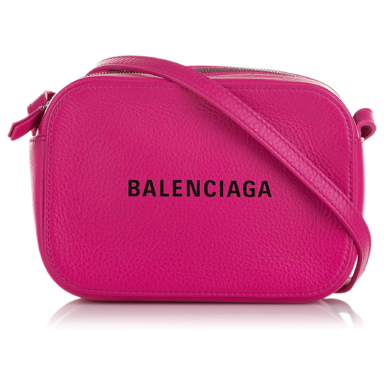 Balenciaga Pink Everyday XS Camera Bag Leather Pony-style calfskin