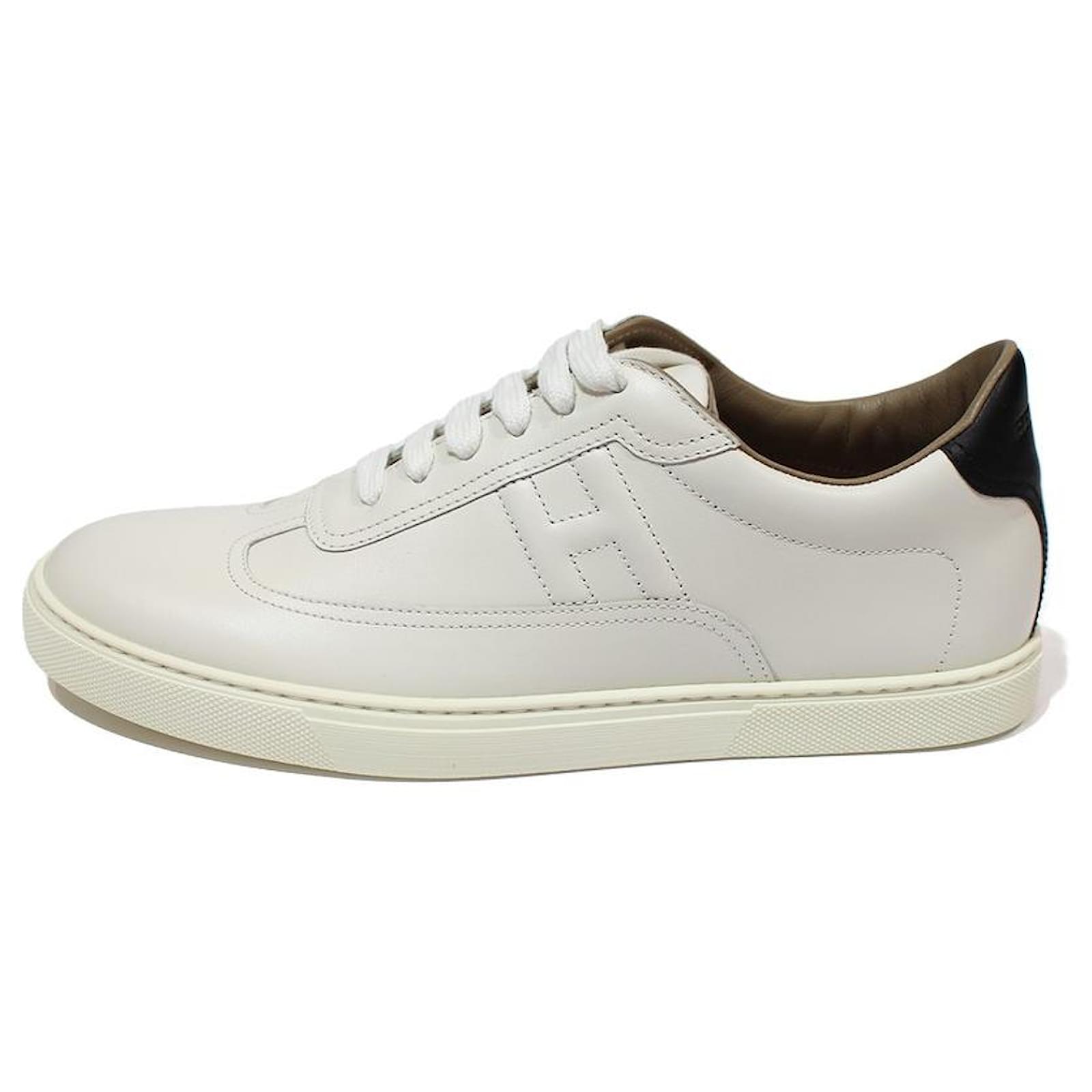 エルメス　クリーム Hermes Women's Gris Lulea Bouncing 36 Sneaker Shoes – MAISON
