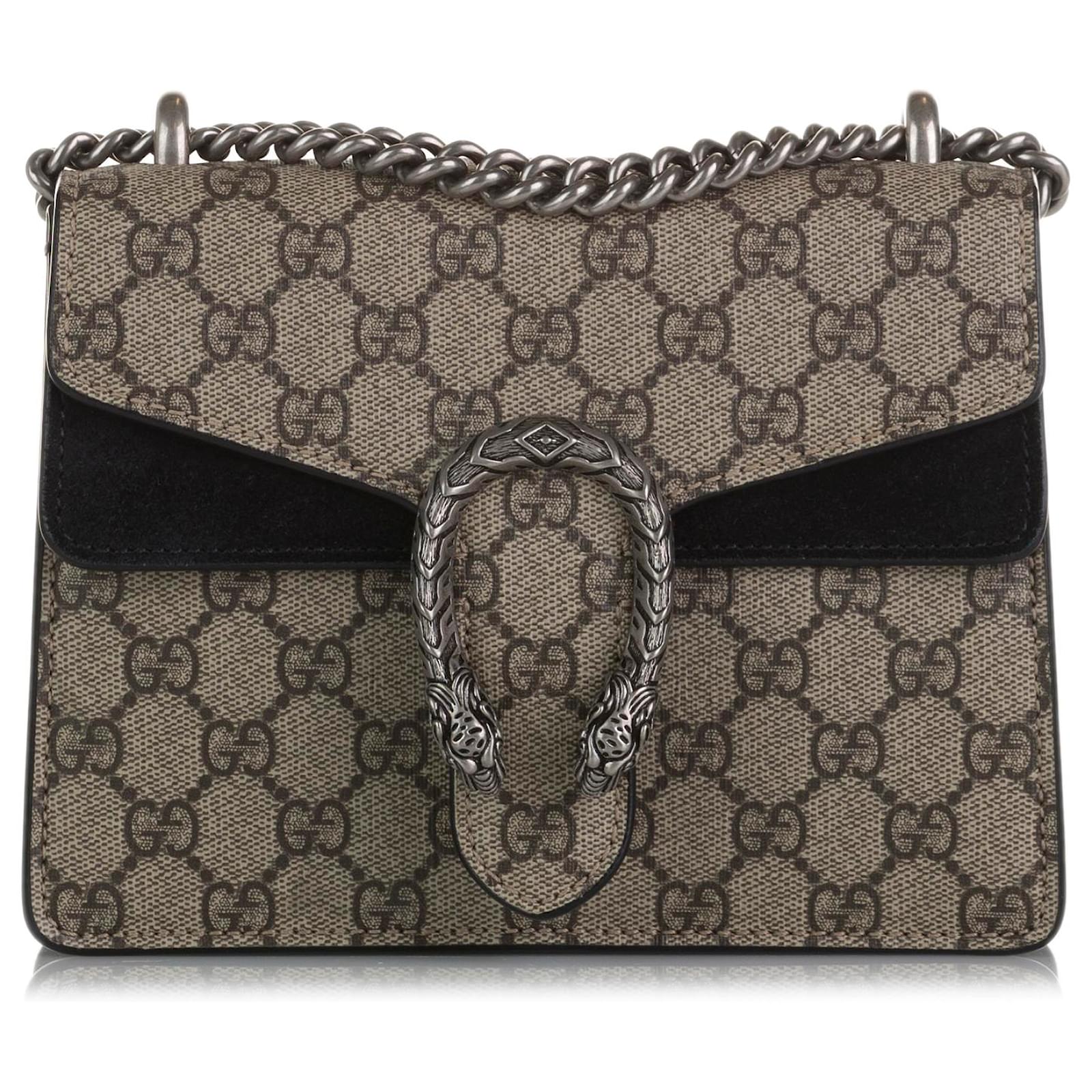 Dionysus Gucci Marron Gg Supr Me Dionysos Suede Cuir Toile Tissu Beige