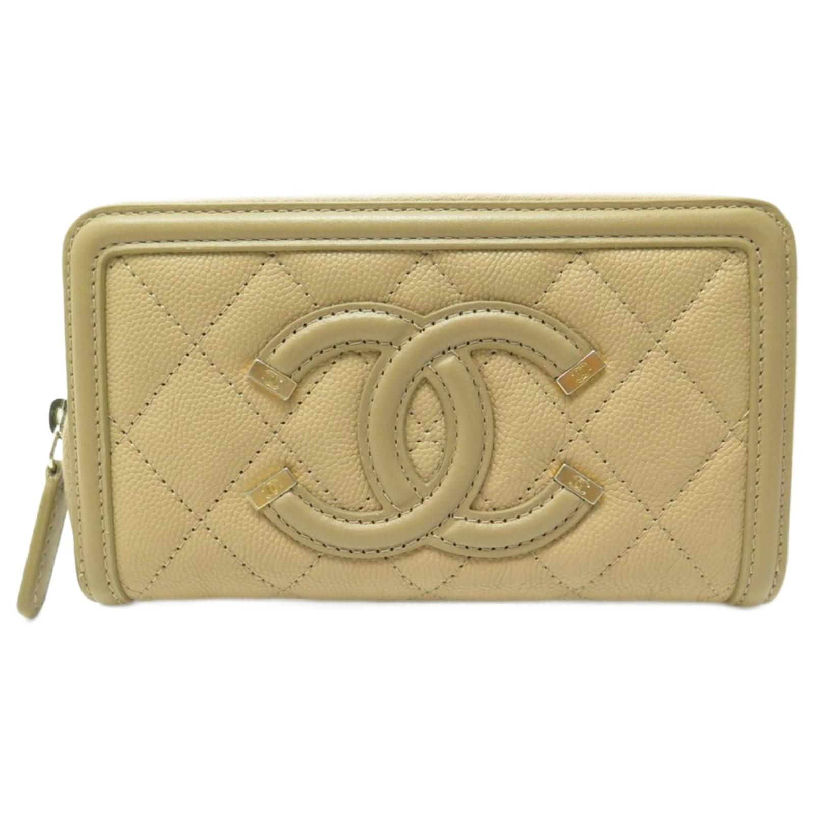 NEW CHANEL LONG WALLET WITH FILIGREE CC LOGO IN CAVIAR QUILTED LEATHER ...